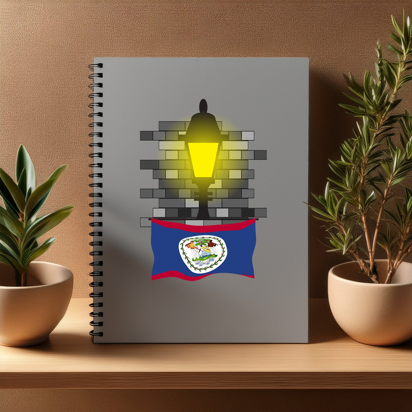 Belize Street Lamp Bricks Notebook