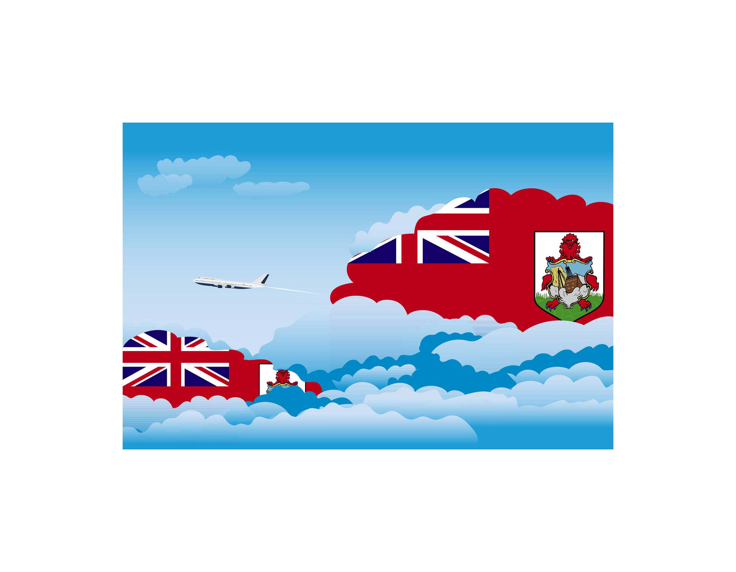 Bermuda Day Clouds Blankets & Throws | Soft Premium Blankets | City Posters Plus