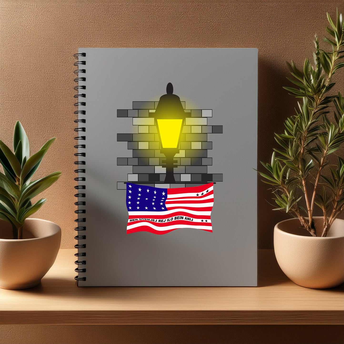 Bikini Atoll Street Lamp Bricks Notebook