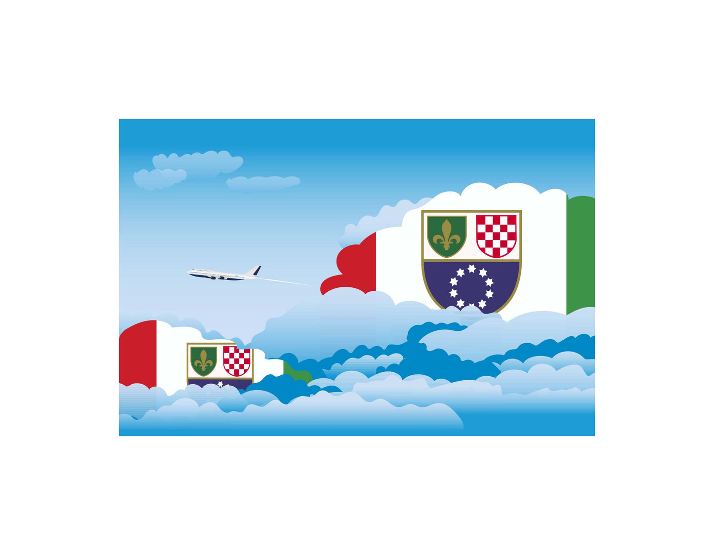 Bosnia Case and Herzegovina Federation of Day Clouds Blankets & Throws | Soft Premium Blankets | City Posters Plus