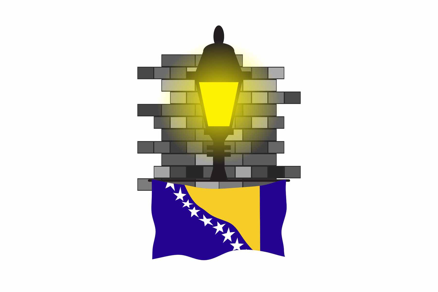 Bosnia and Herzegovina Street Lamp Bricks Fridge Magnet