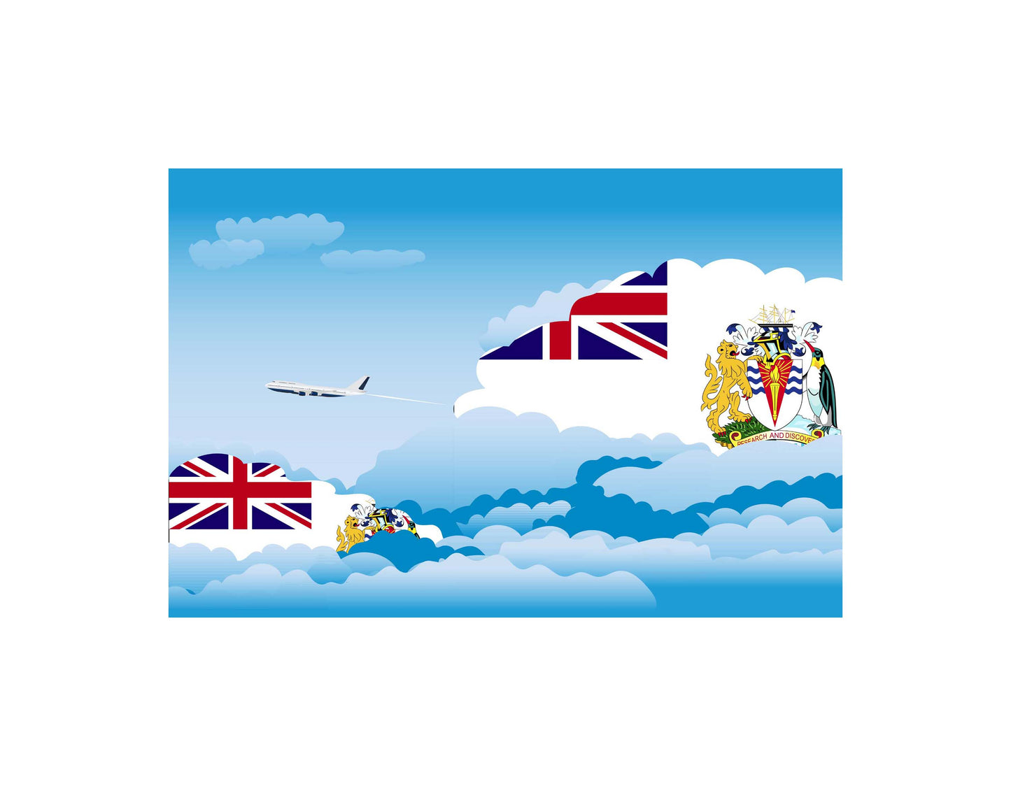 British Antarctic Territory Day Clouds Blankets & Throws | Soft Premium Blankets | City Posters Plus