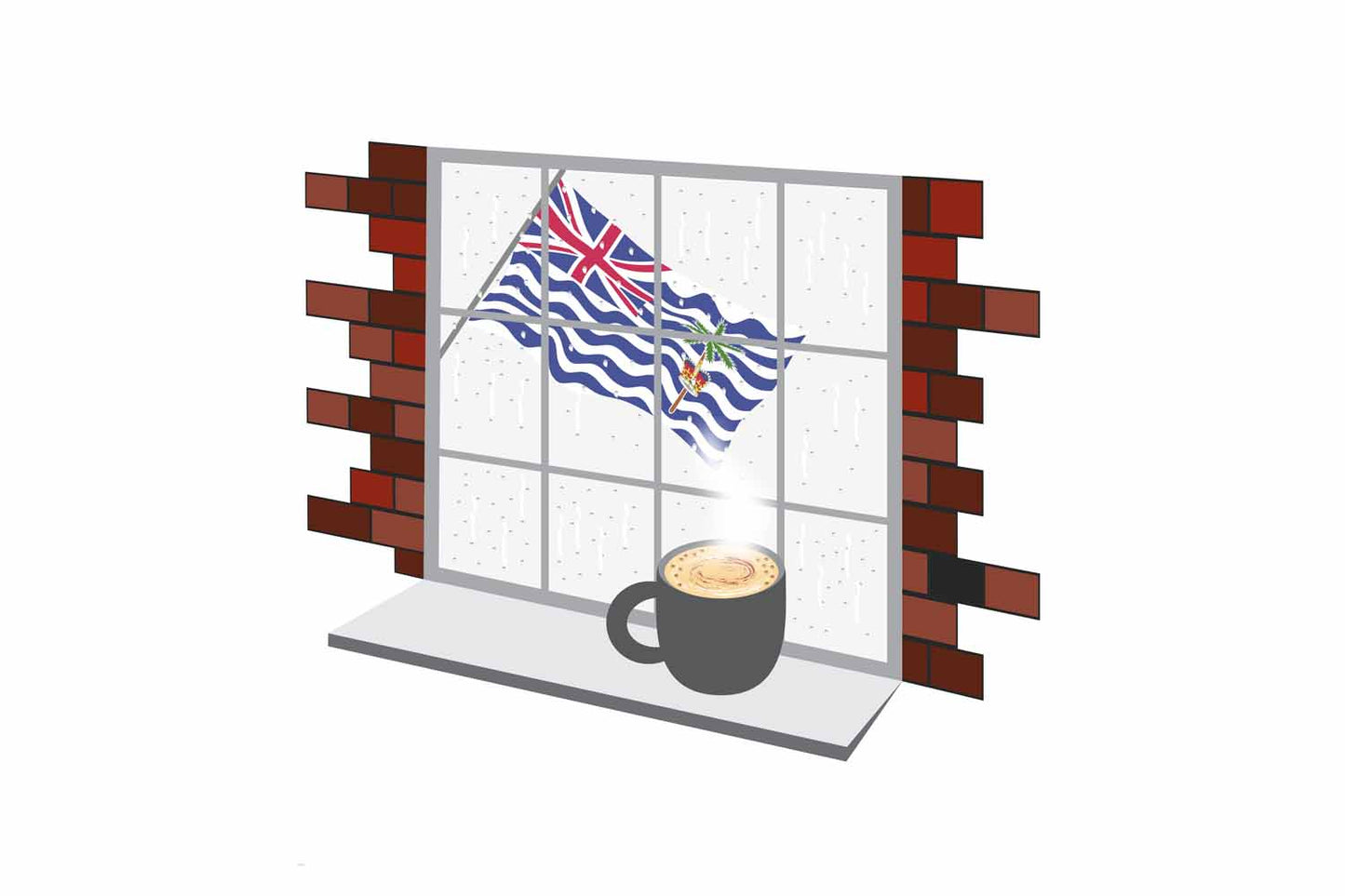 British Indian Ocean Territory Coffee Rain Window Fridge Magnet
