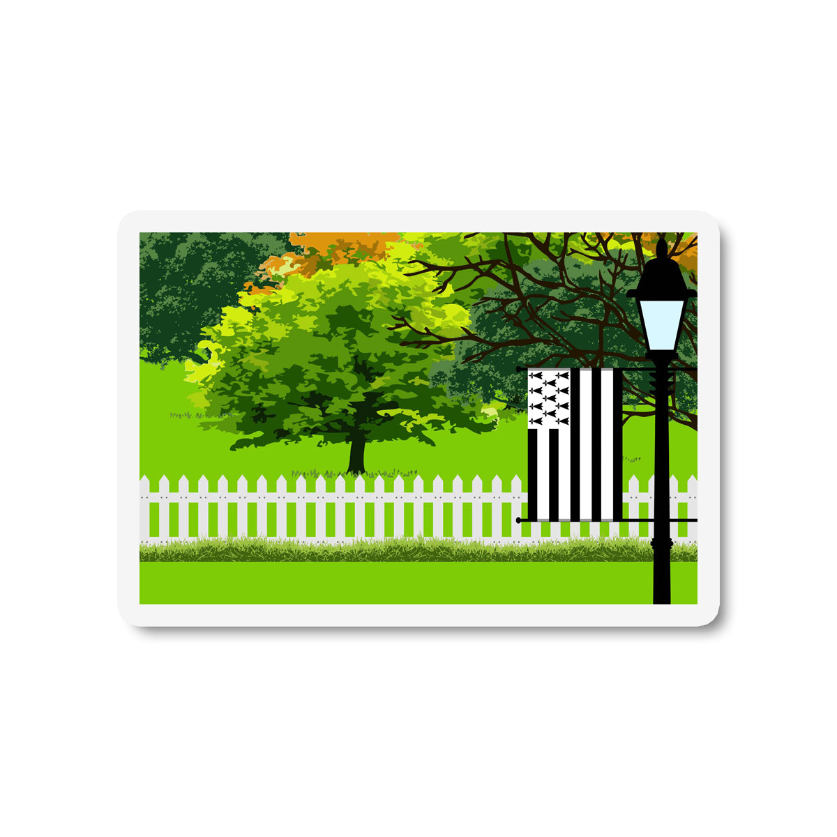 Brittany Trees Street Lamp Fridge Magnet