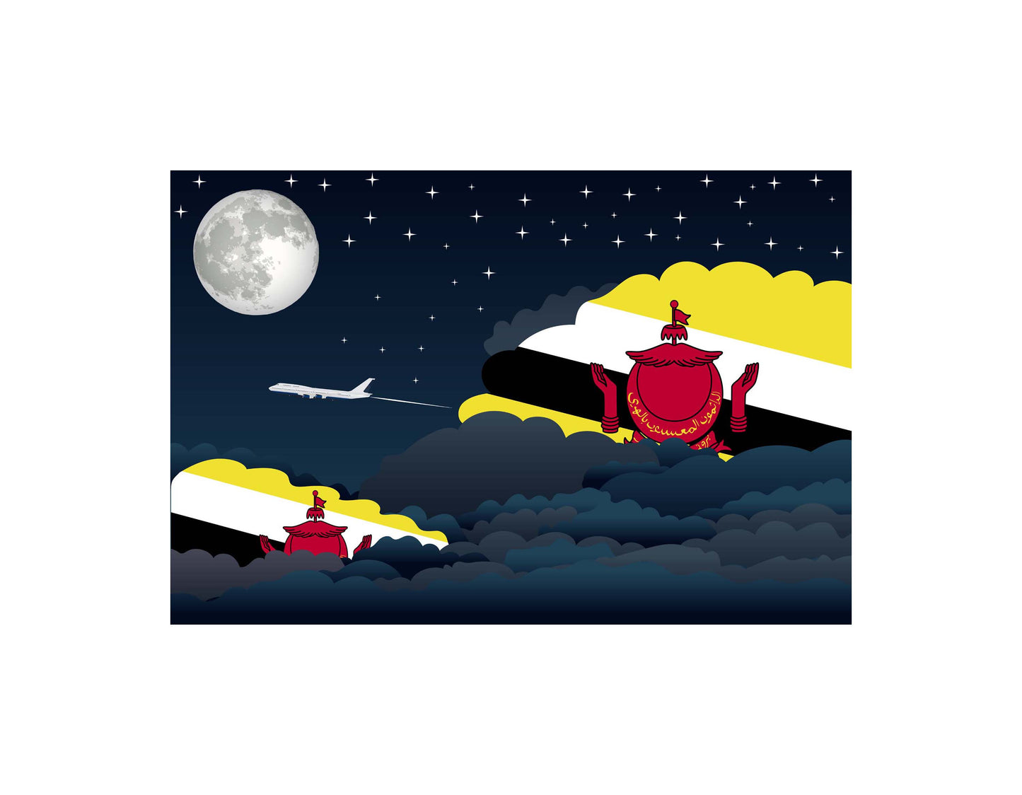 Brunei Night Clouds Blankets & Throws | Premium Soft Blankets | City Posters Plus