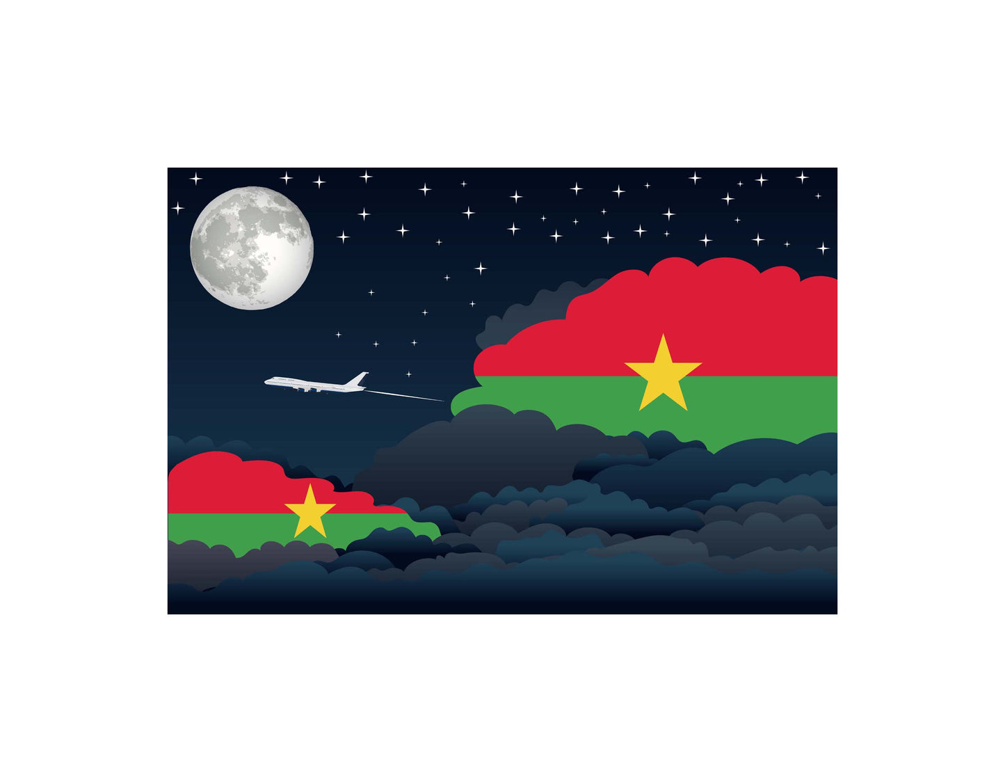 Burkina Faso Night Clouds Blankets & Throws | Premium Soft Blankets | City Posters Plus