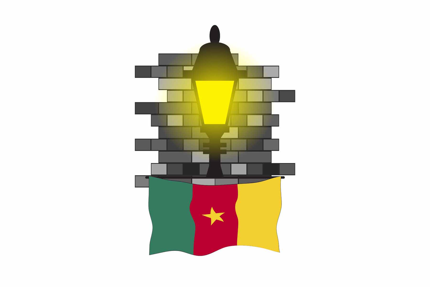 Cameroon Street Lamp Bricks Fridge Magnet