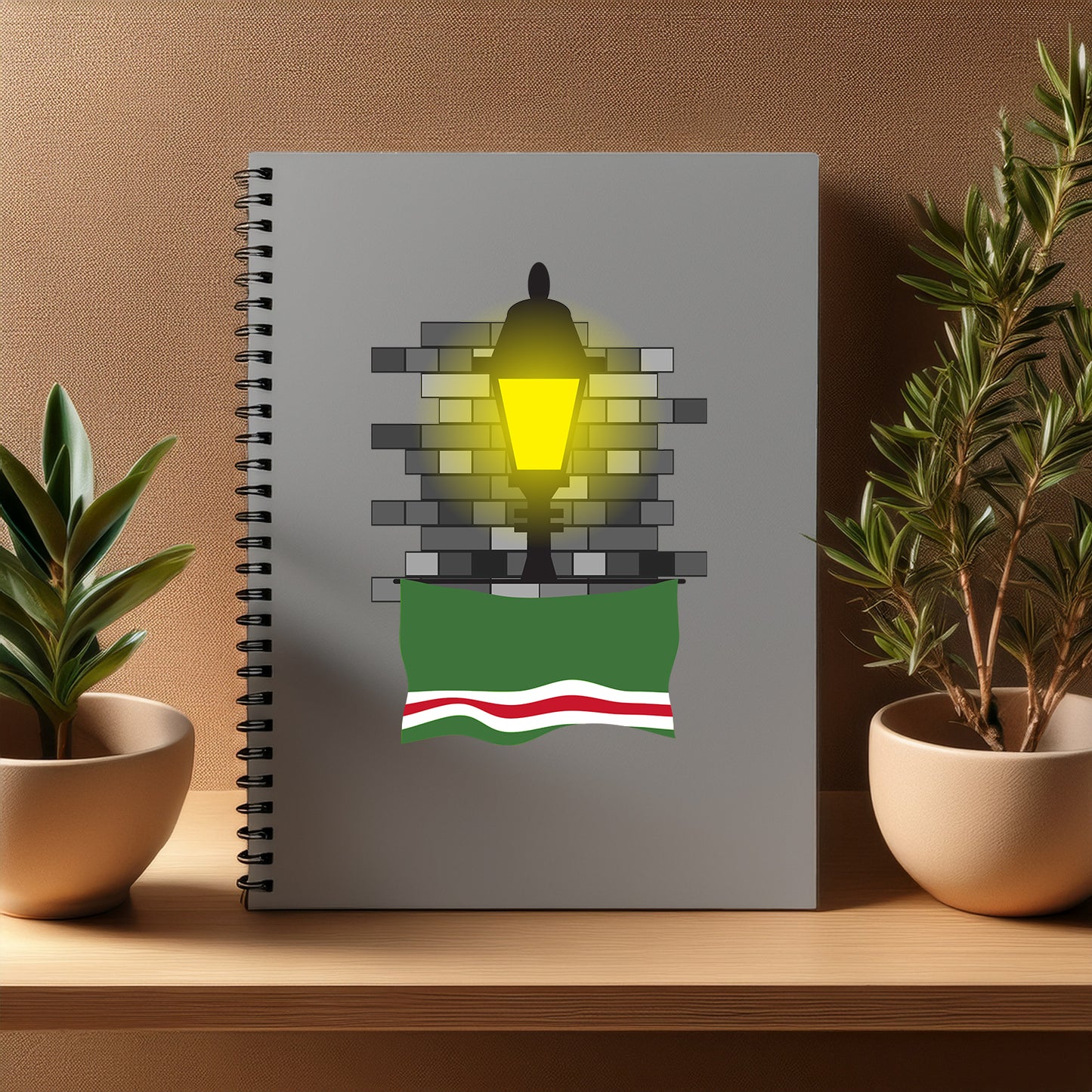 Chechen Republic of Ichkeria Street Lamp Bricks Notebook