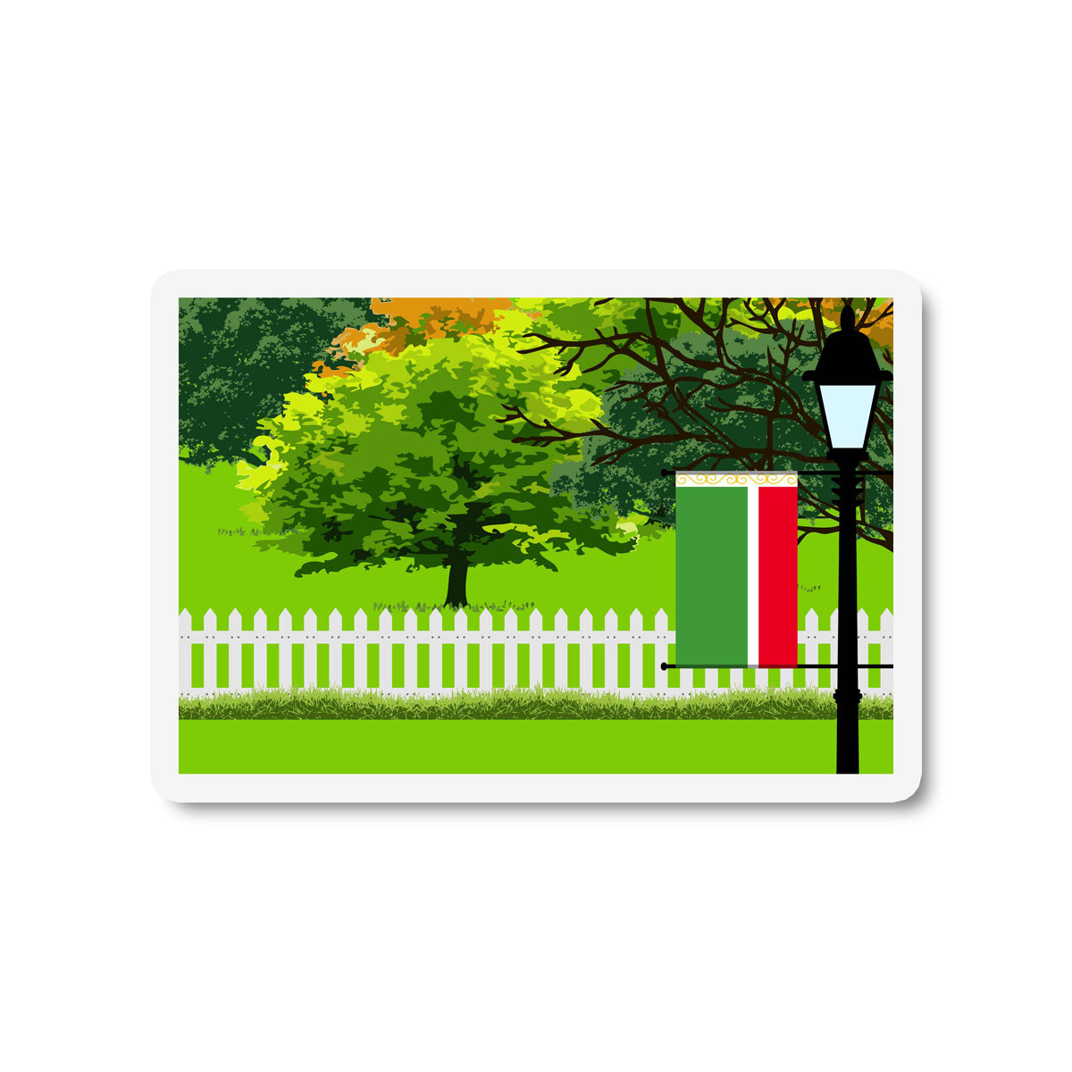Chechen Republic Trees Street Lamp Fridge Magnet