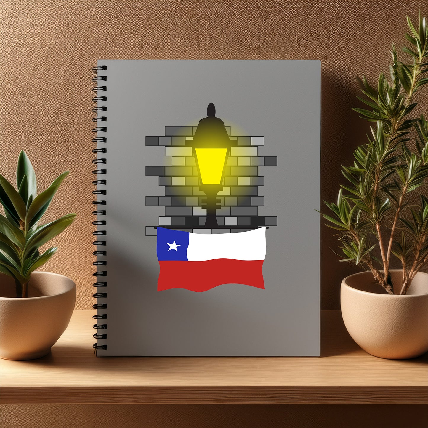 Chile Street Lamp Bricks Notebook