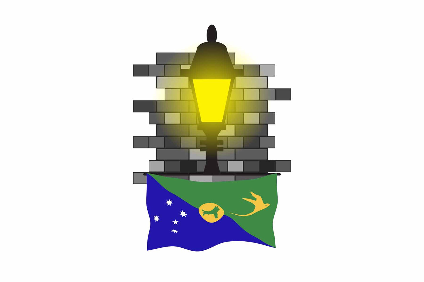 Christmas Island Street Lamp Bricks Fridge Magnet