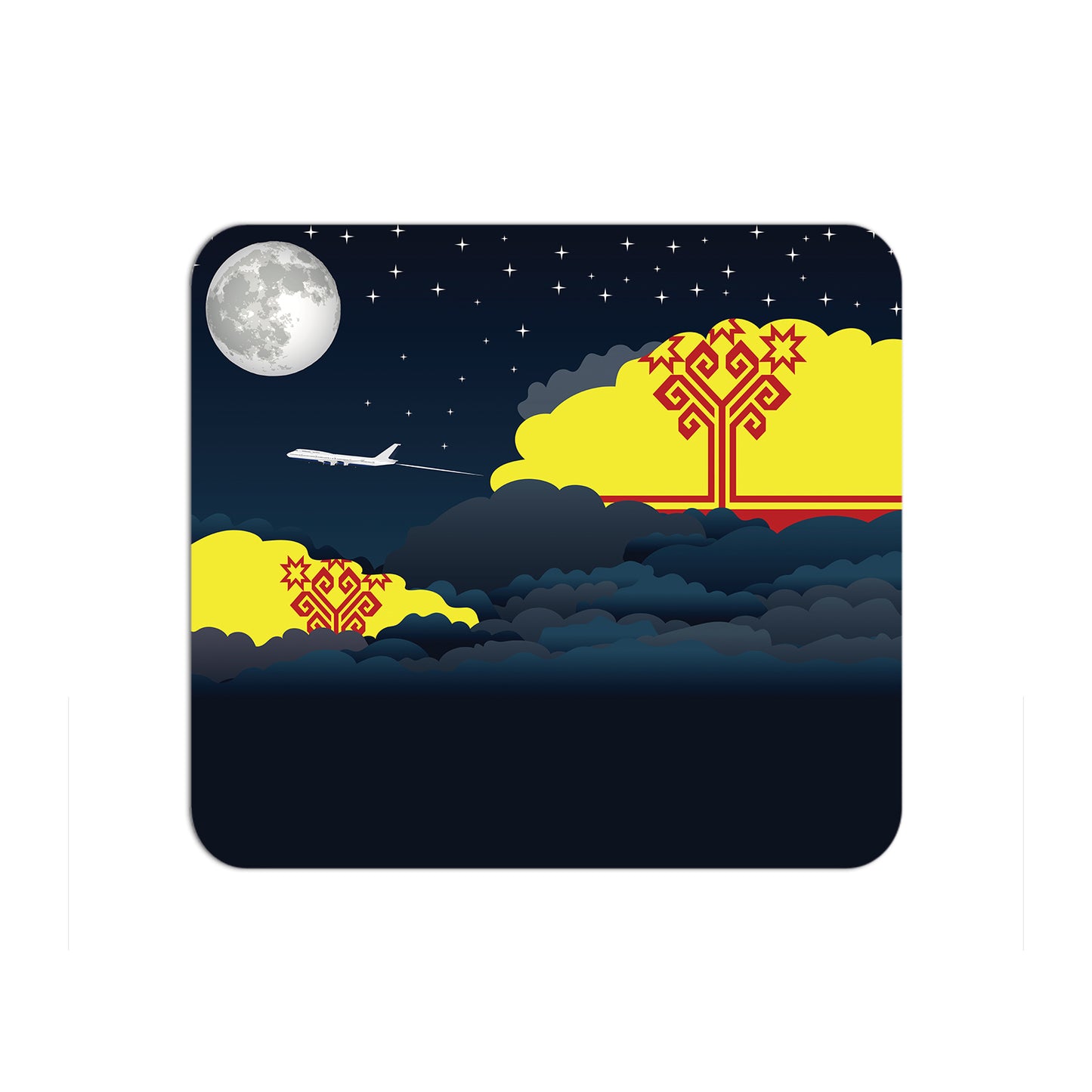 Chuvashia Airplane Airport Flight Night Clouds Mousepad