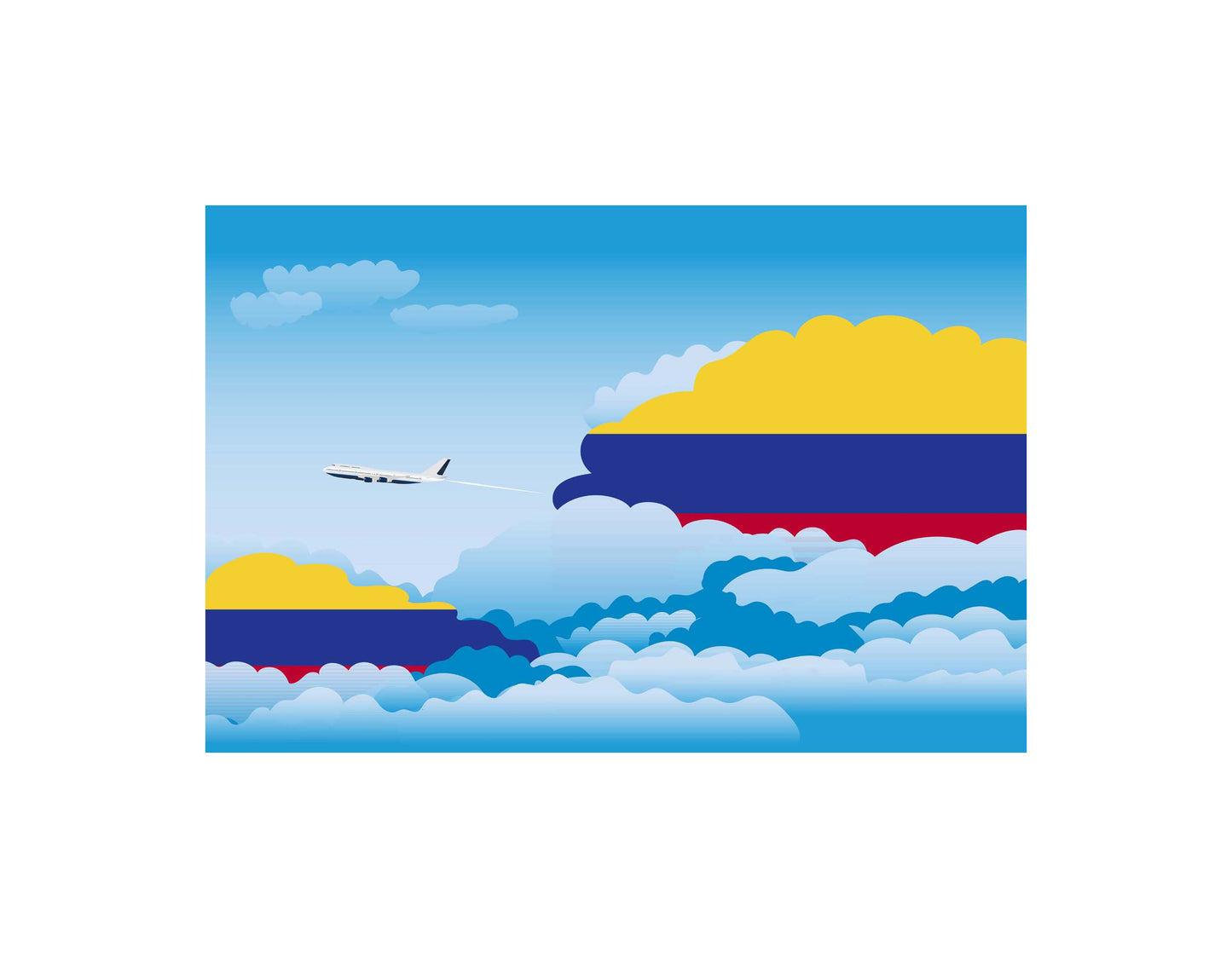 Colombia Day Clouds Blankets & Throws | Soft Premium Blankets | City Posters Plus