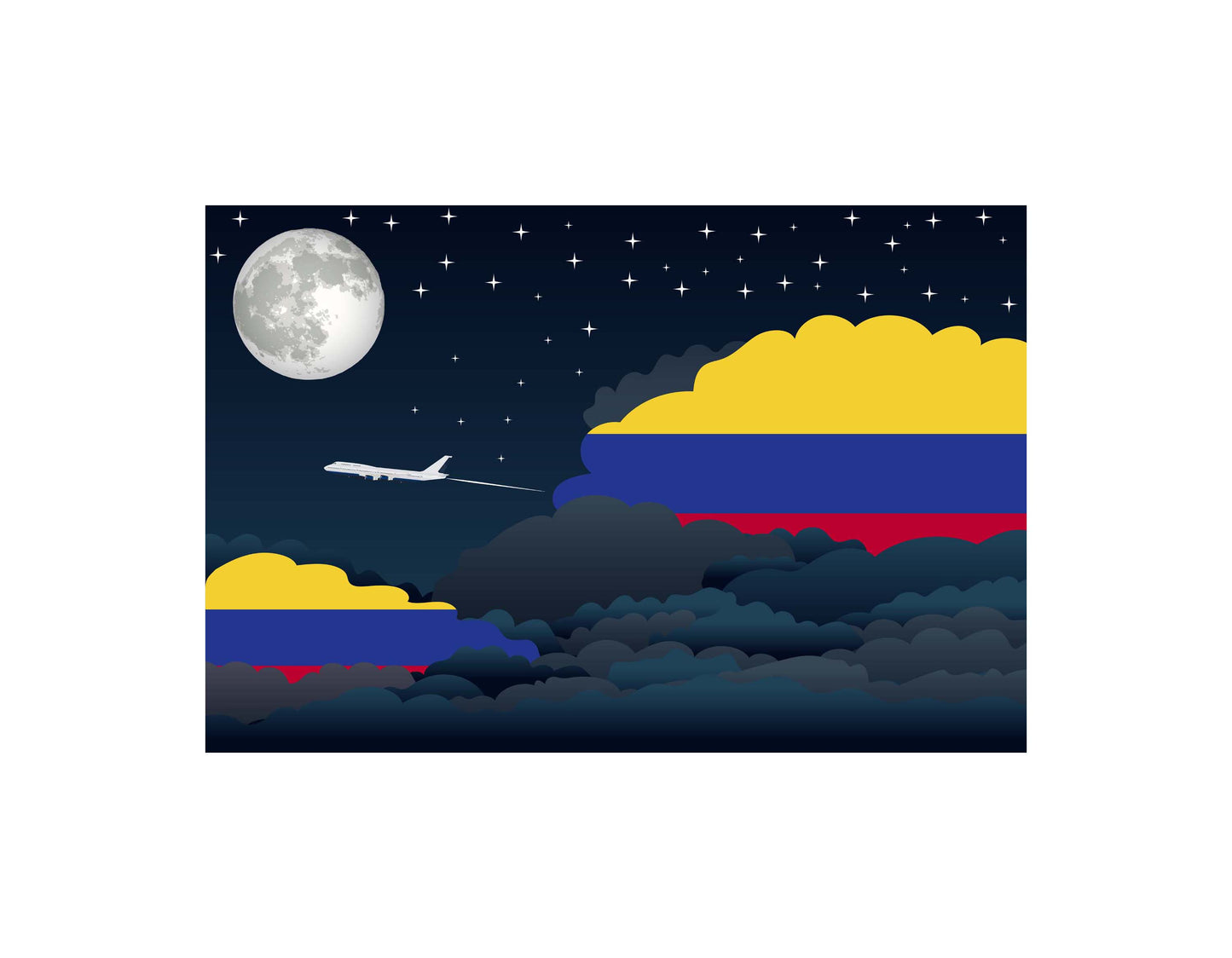 Colombia Night Clouds Blankets & Throws | Premium Soft Blankets | City Posters Plus