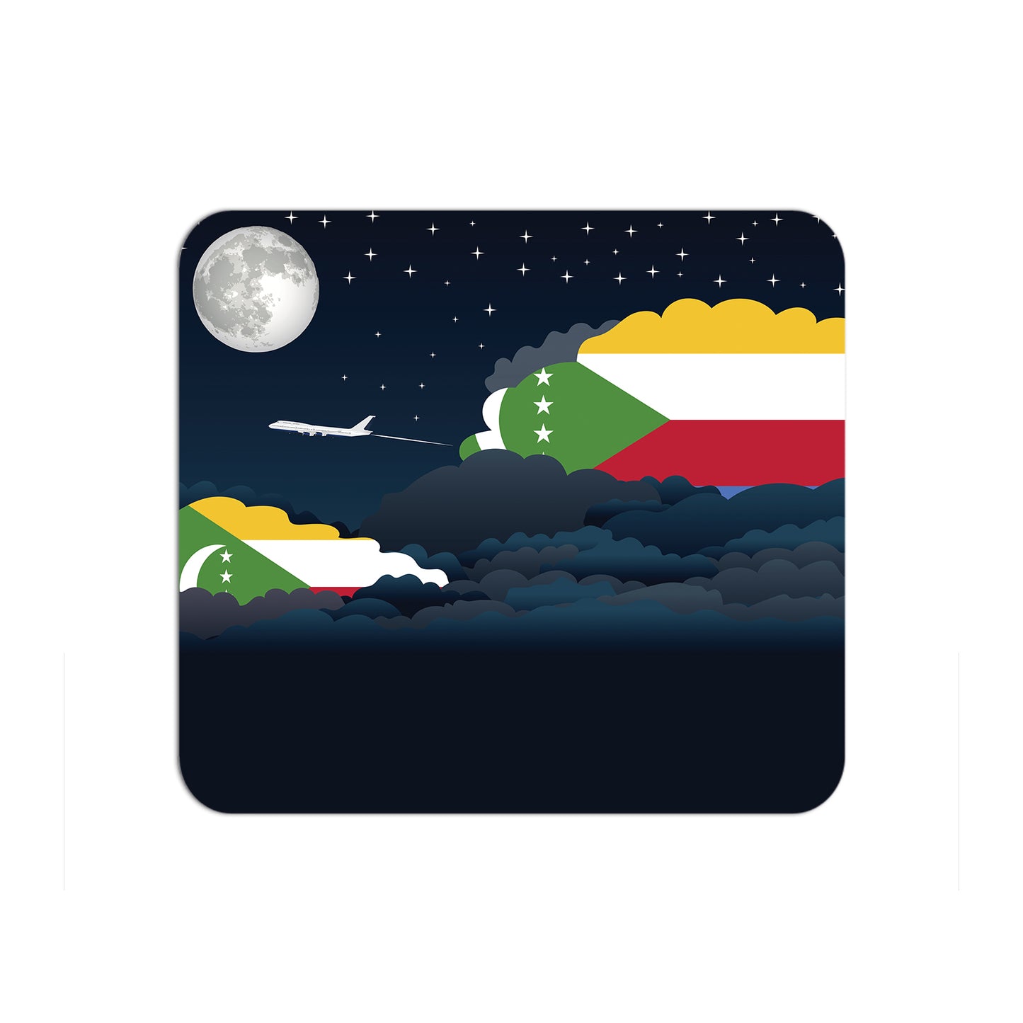 Comoros Airplane Airport Flight Night Clouds Mousepad