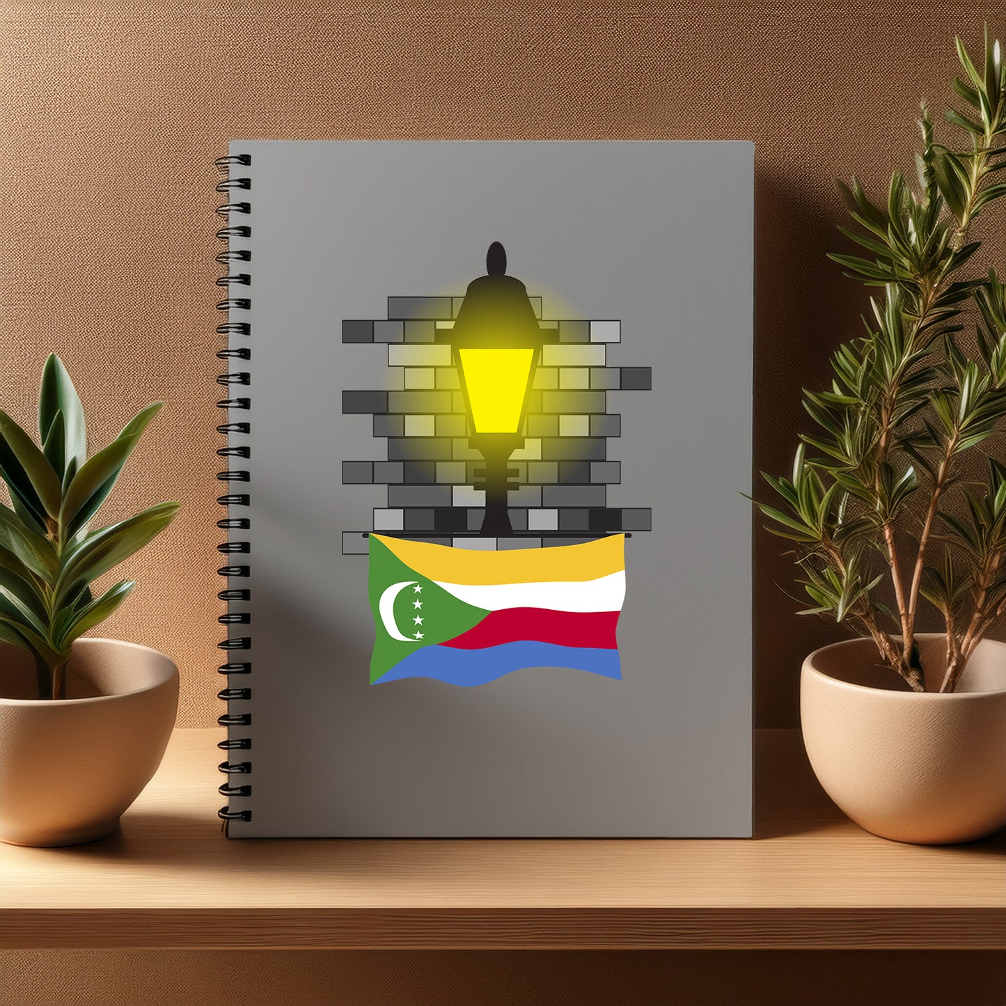 Comoros Street Lamp Bricks Notebook