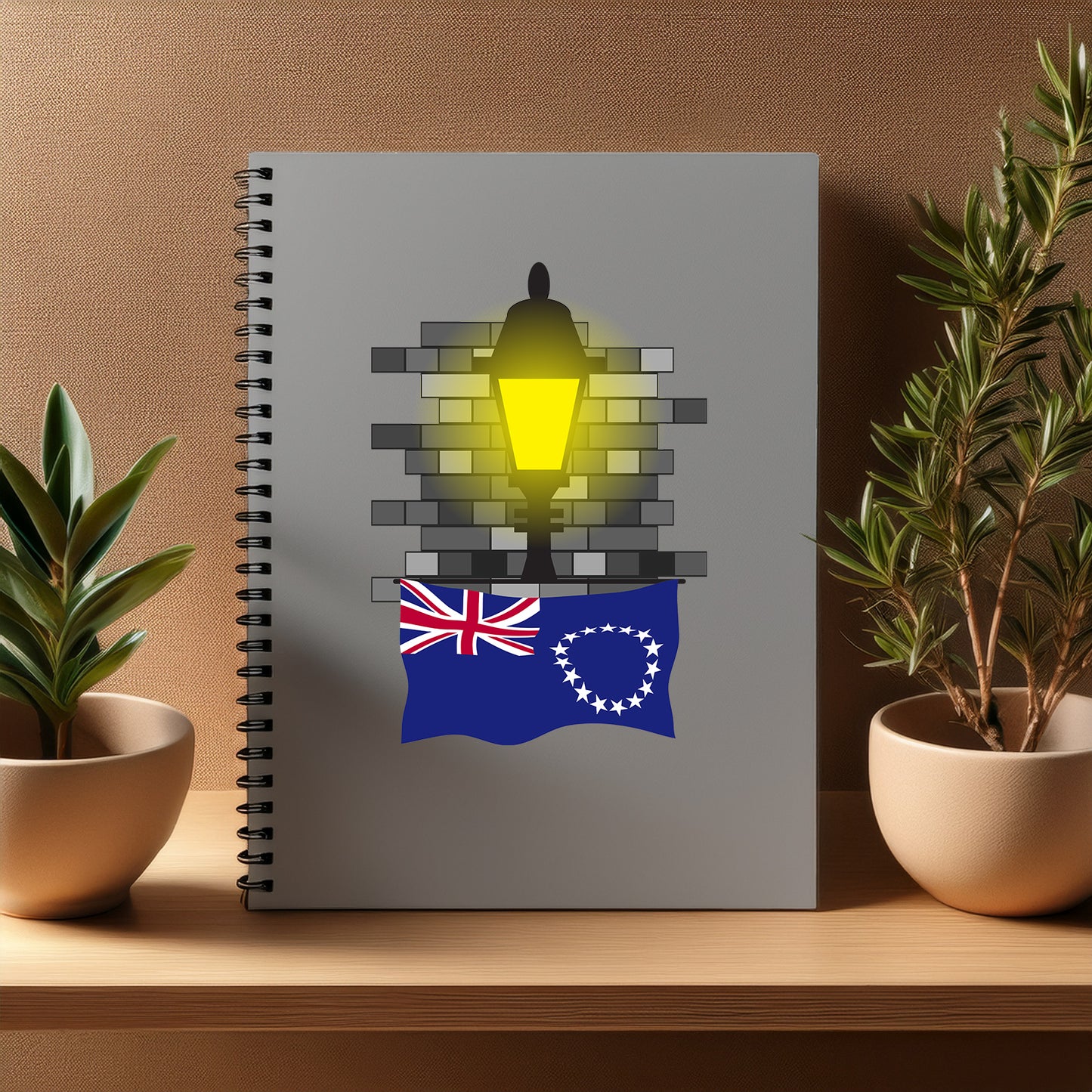 Cook Islands Street Lamp Bricks Notebook