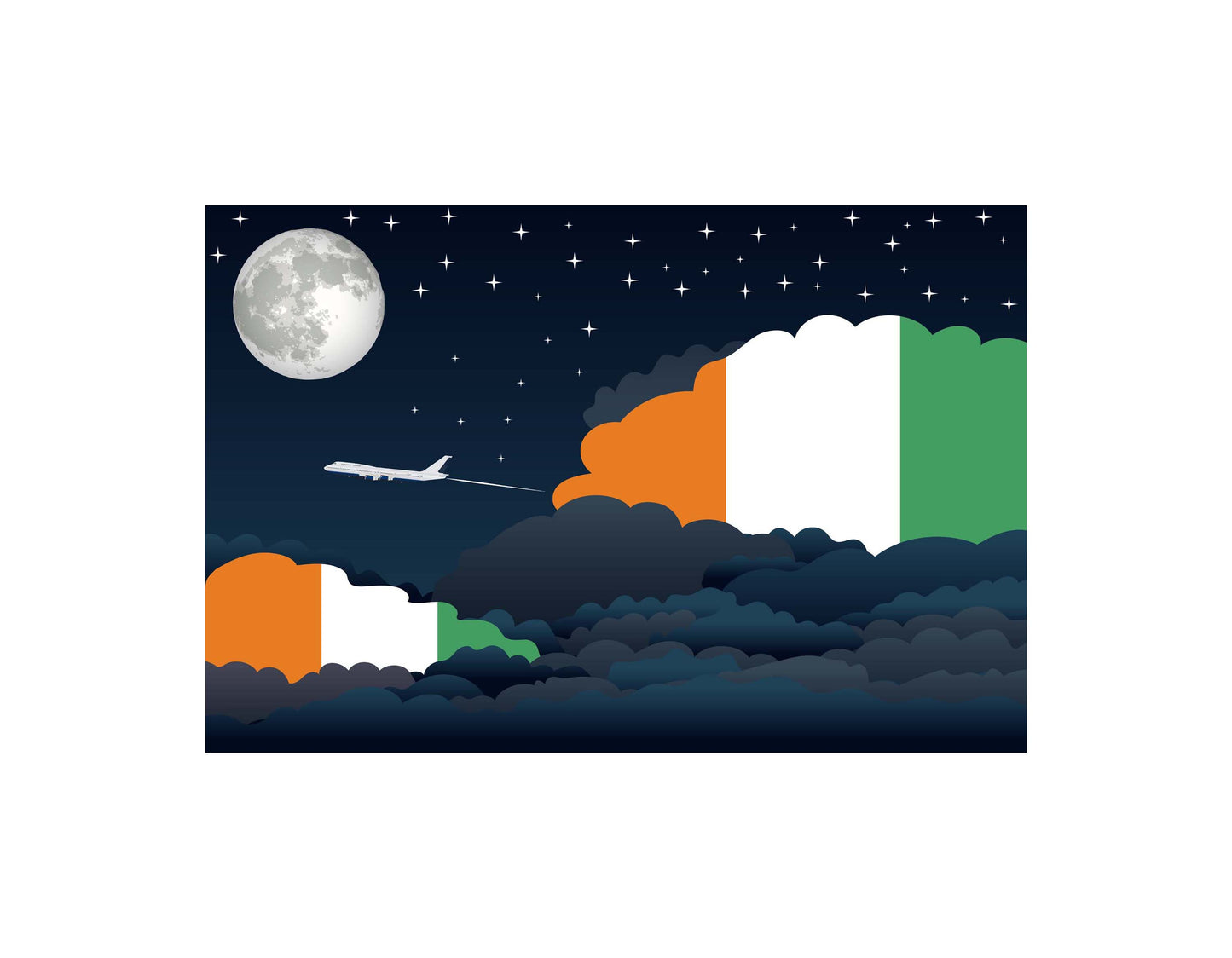Cote DIvoire Night Clouds Blankets & Throws | Premium Soft Blankets | City Posters Plus