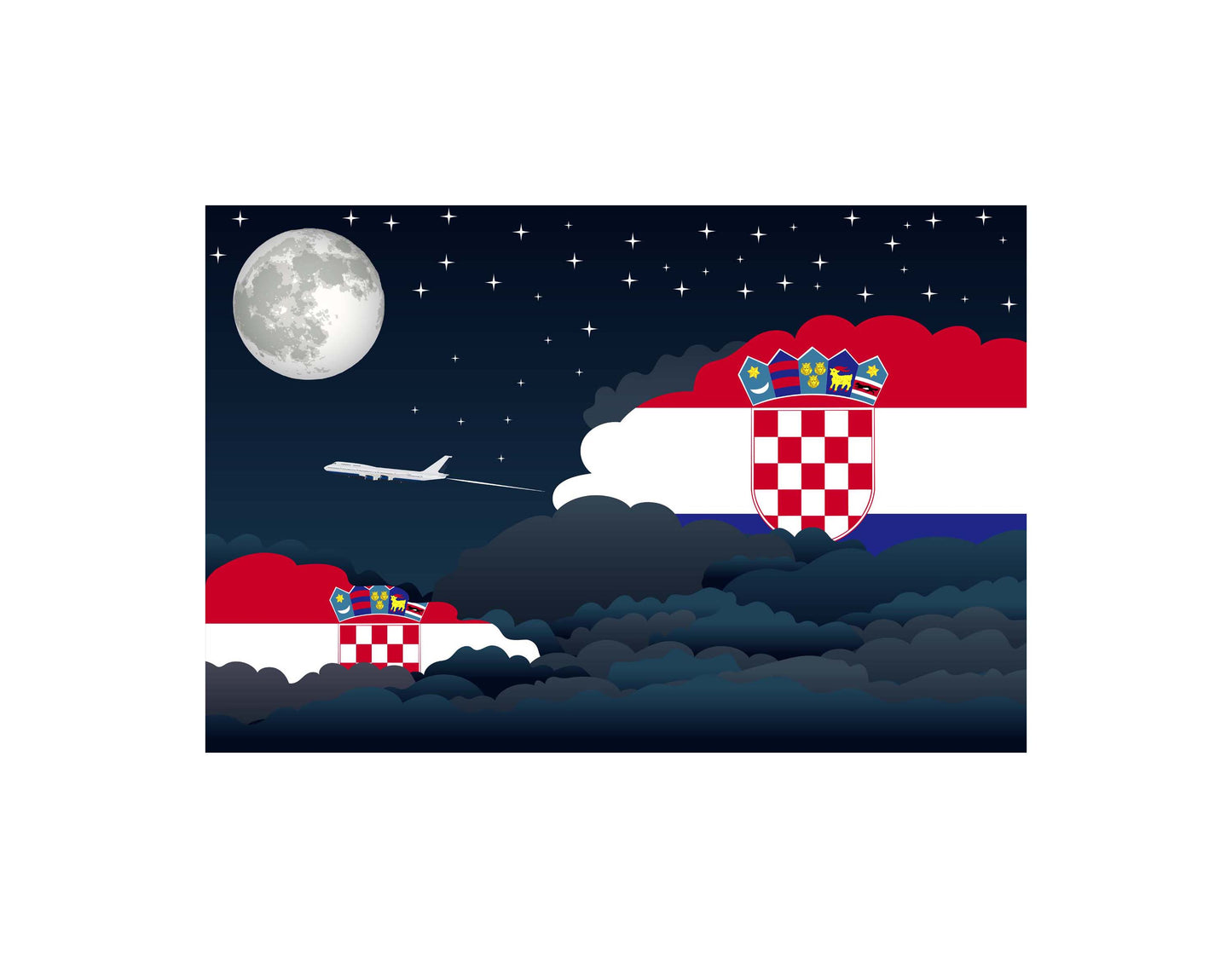 Croatia Night Clouds Blankets & Throws | Premium Soft Blankets | City Posters Plus
