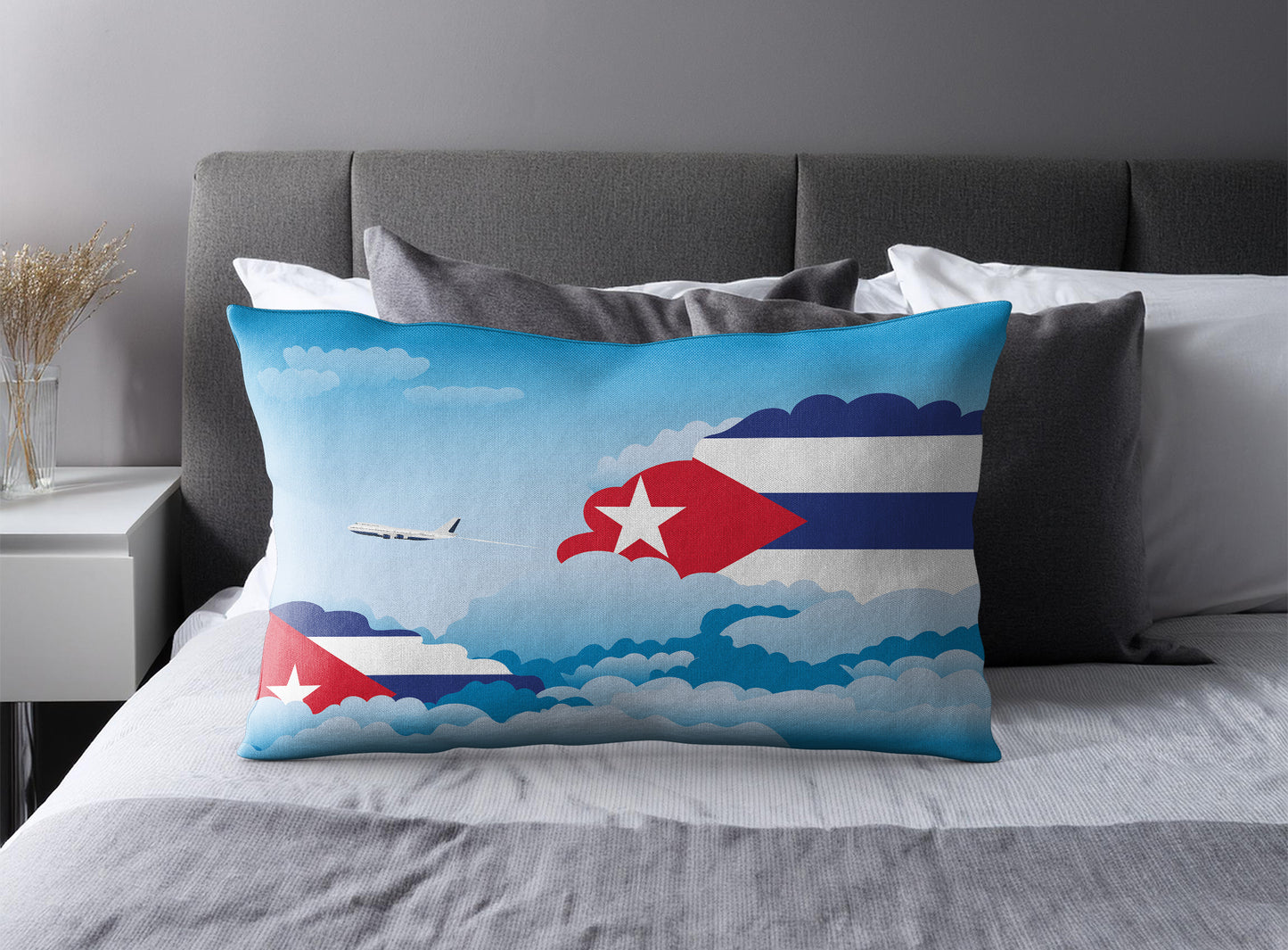 Cuba World Airplane Day Clouds Square & Rectangle Pillow Cases | Aviation Decorative Pillow Covers