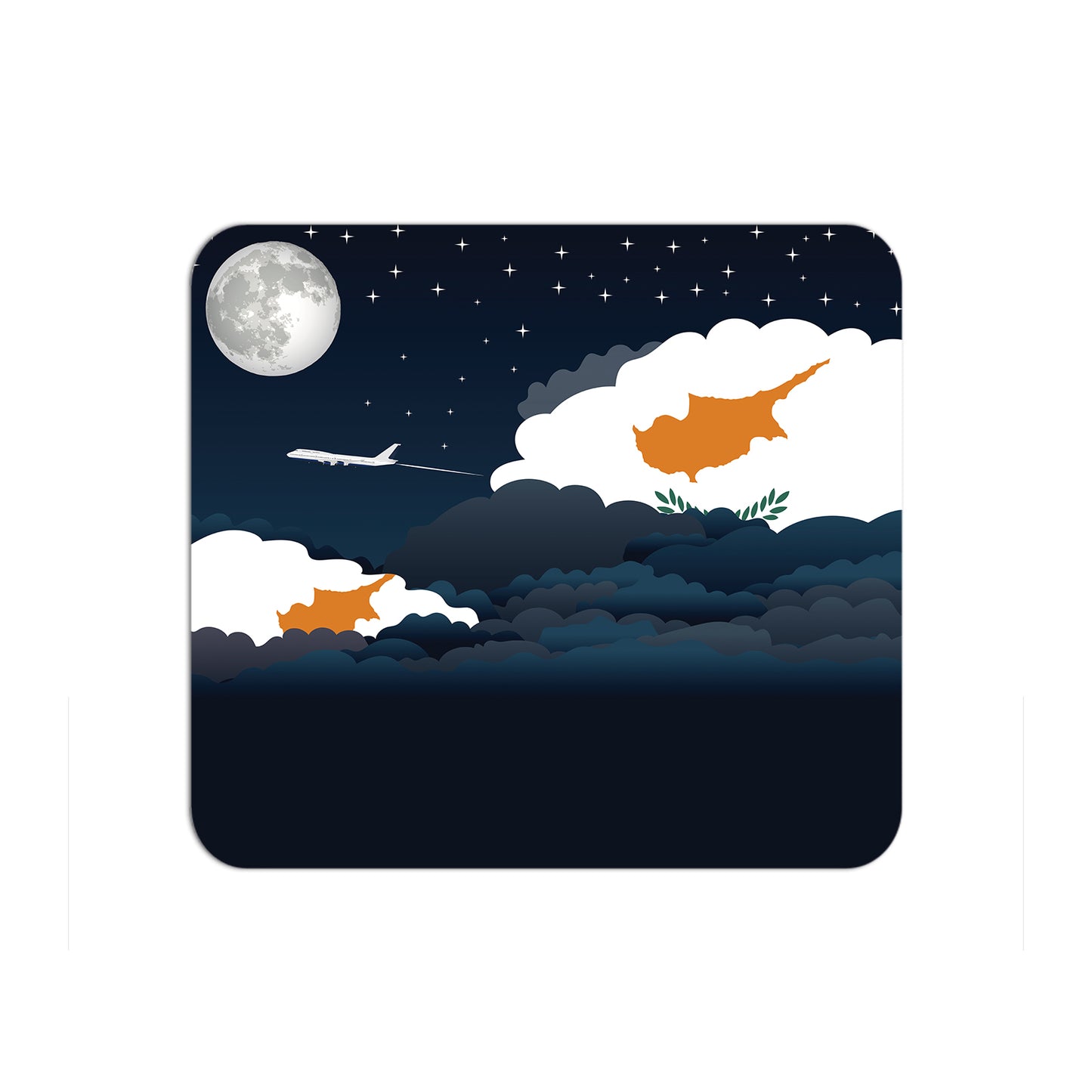 Cyprus Airplane Airport Flight Night Clouds Mousepad
