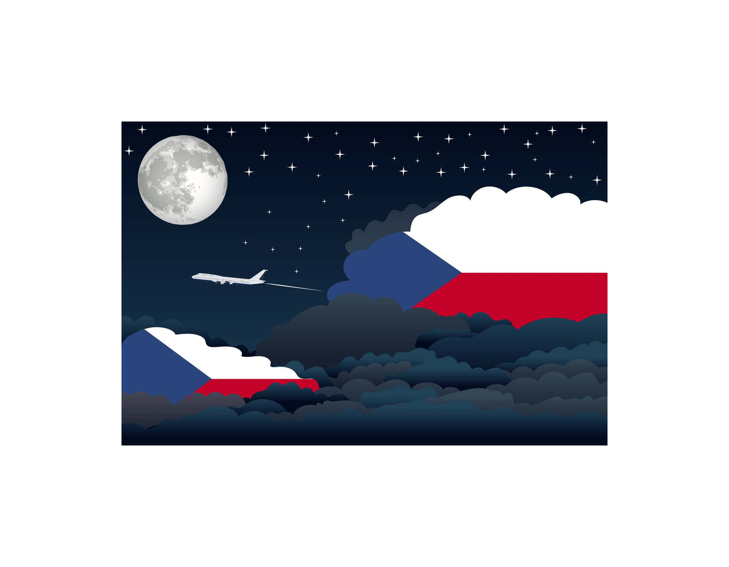Czech Republic Night Clouds Blankets & Throws | Premium Soft Blankets | City Posters Plus