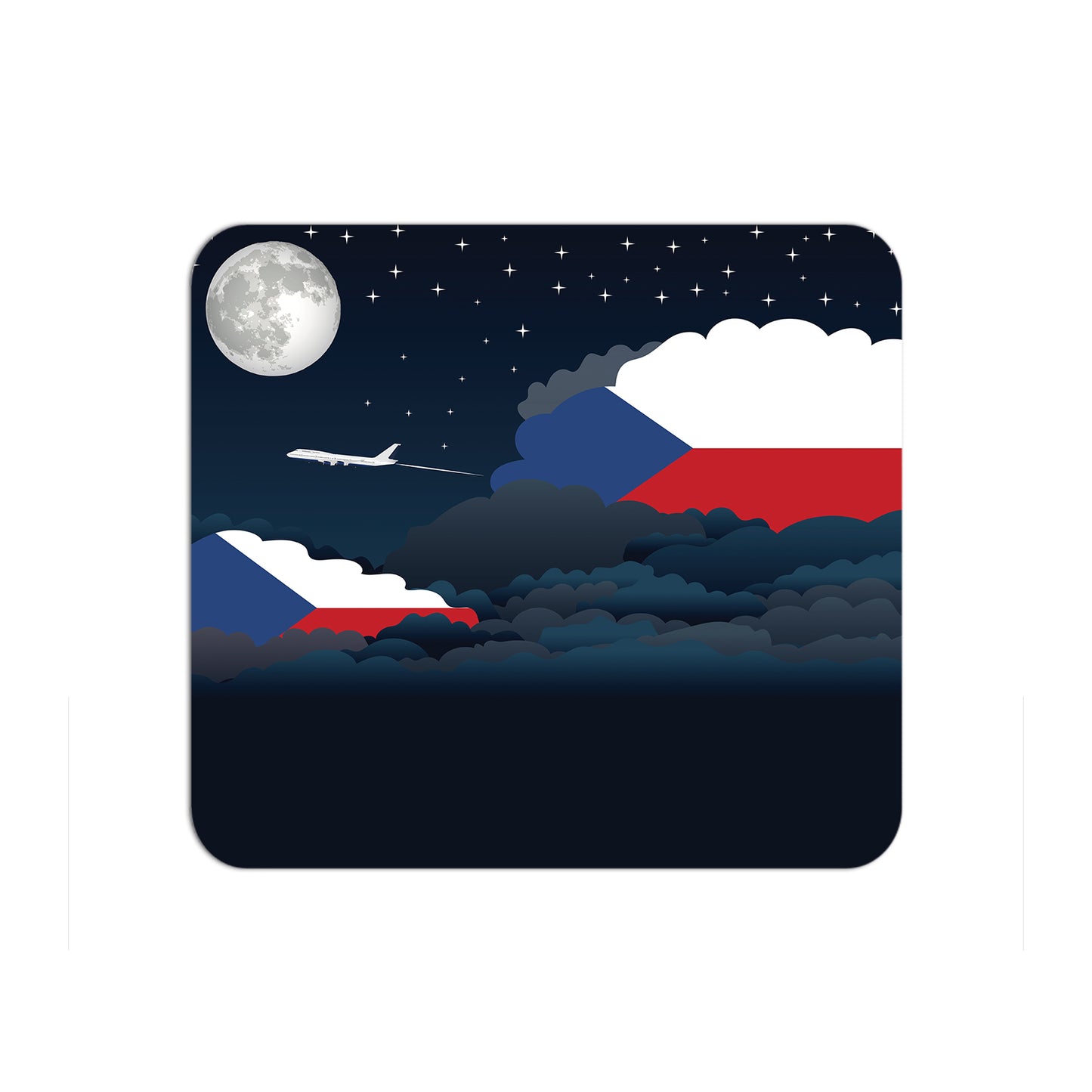 Czech Republic Airplane Airport Flight Night Clouds Mousepad