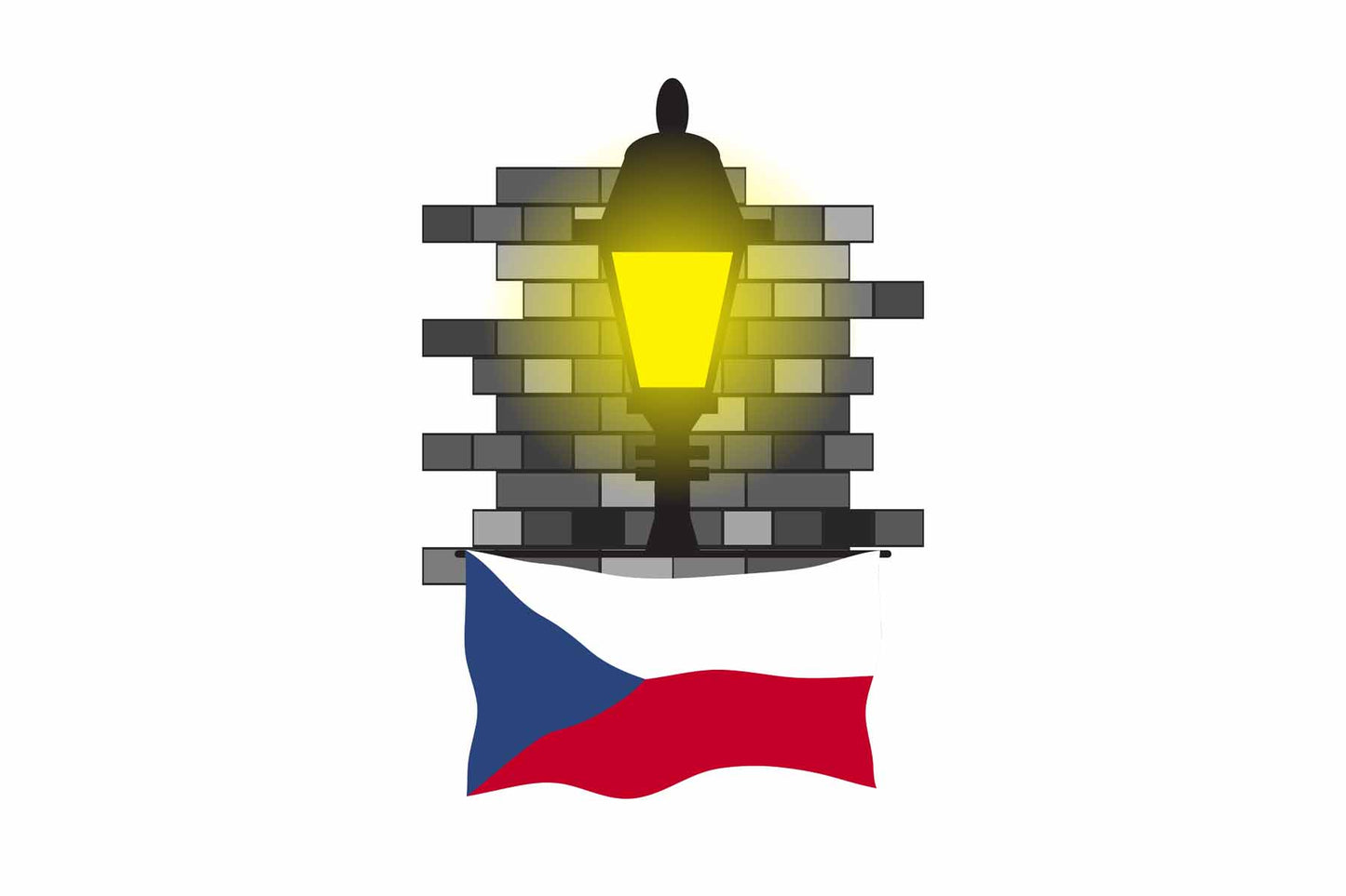 Czech Republic Street Lamp Bricks Fridge Magnet