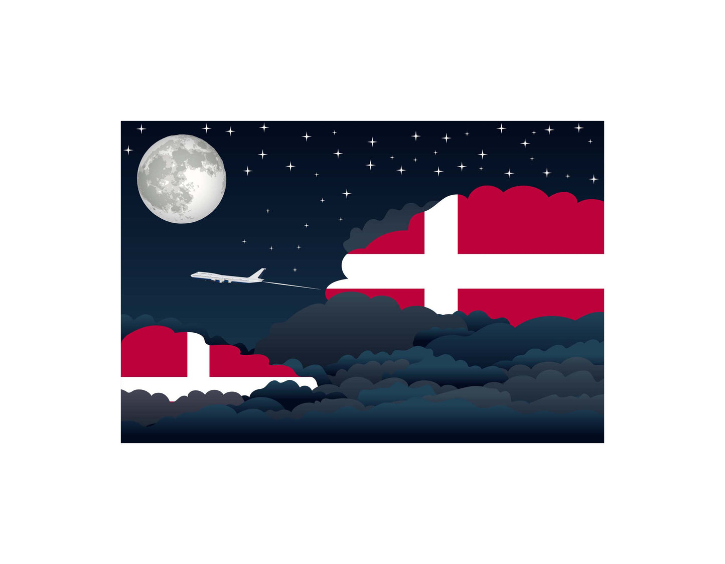 Denmark Night Clouds Blankets & Throws | Premium Soft Blankets | City Posters Plus