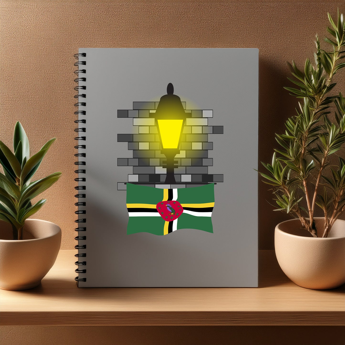 Dominica Street Lamp Bricks Notebook