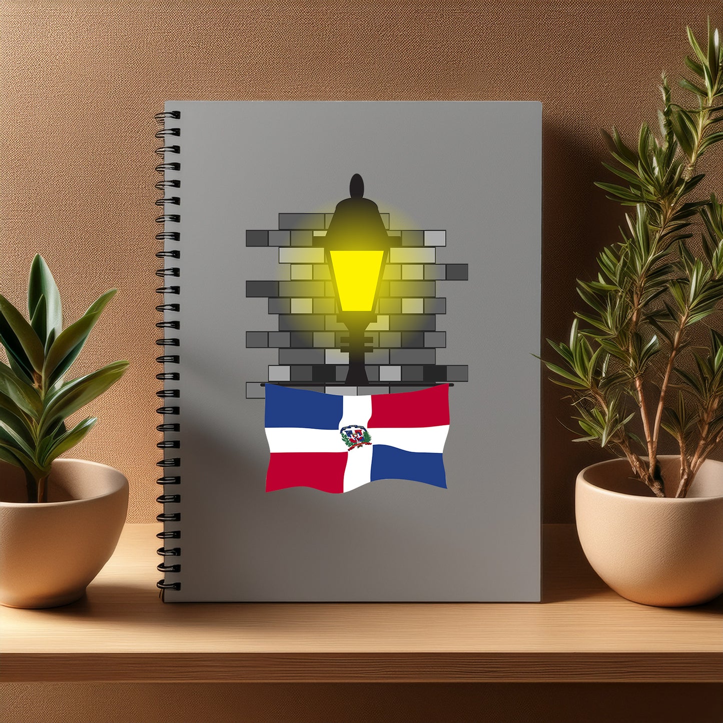 Dominican Republic Street Lamp Bricks Notebook