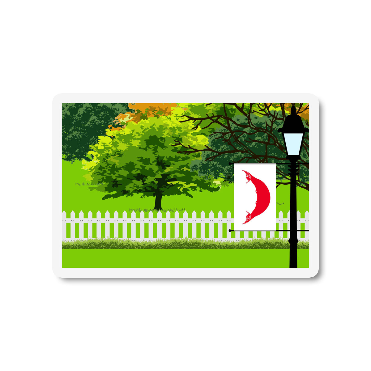 Easter Island Rapa Nui Trees and Street Lamp Sticker