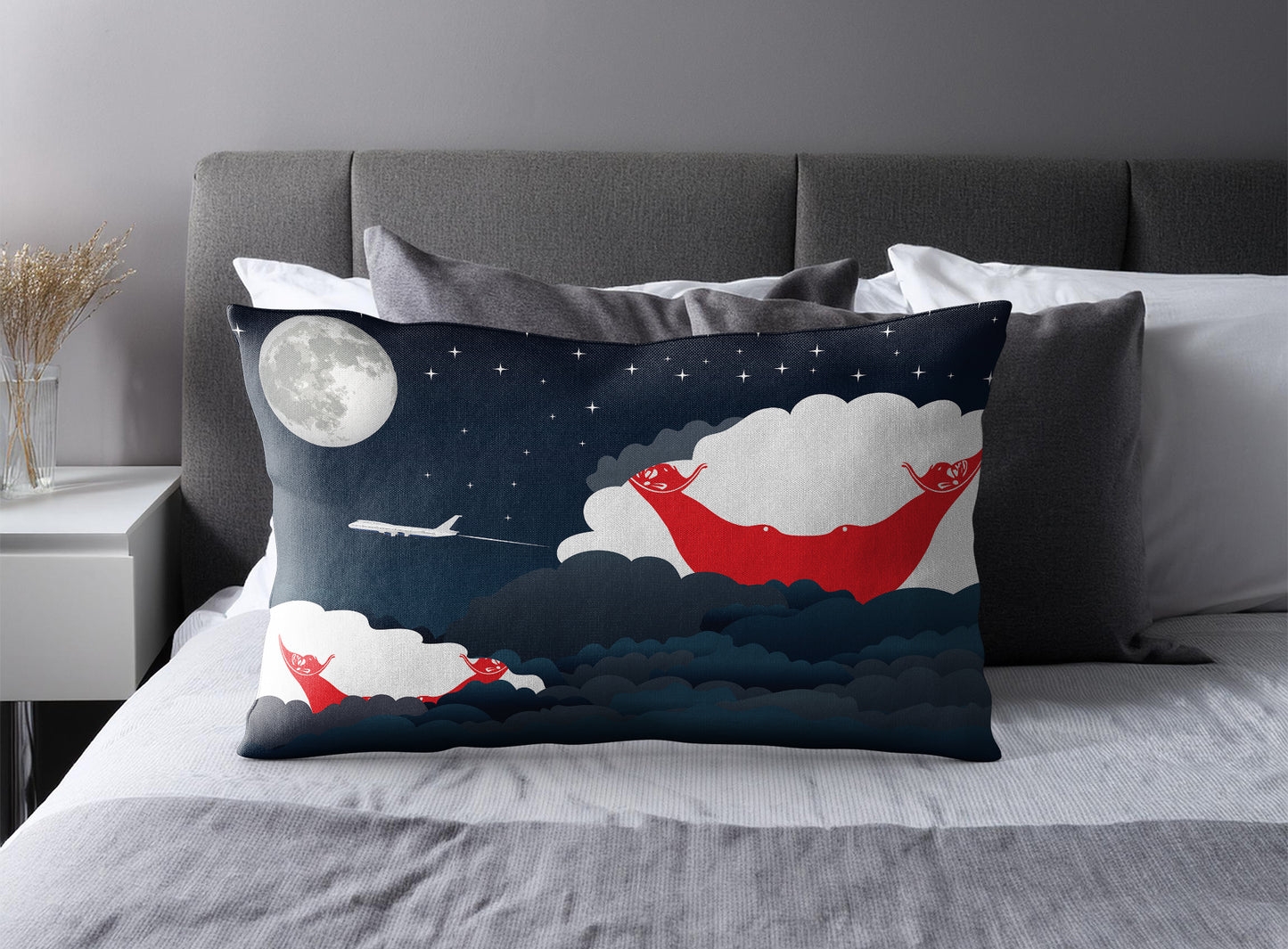 Easter Island Rapa Nui World Airplane Night Clouds Square & Rectangle Pillow Cases | Aviation Night Sky Pillow Covers