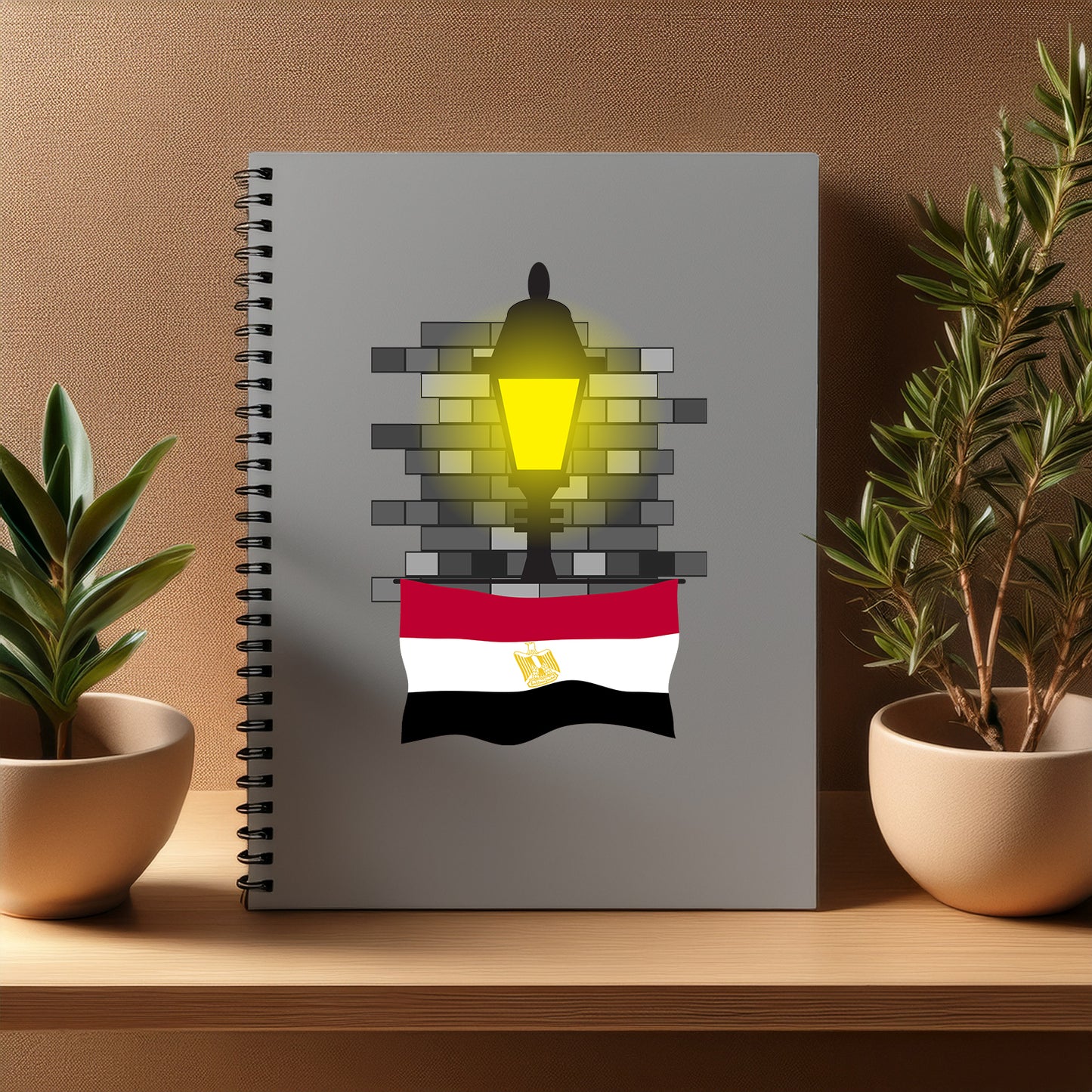 Egypt Street Lamp Bricks Notebook
