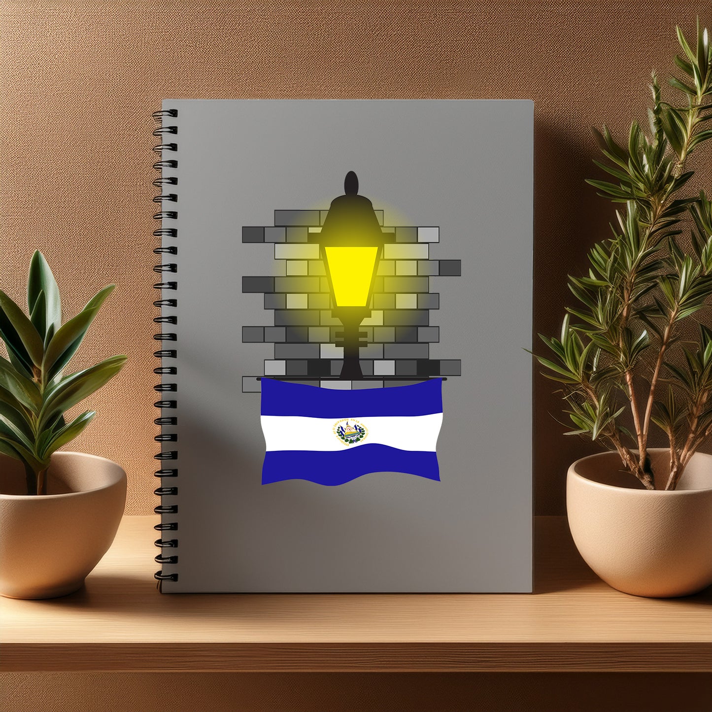 El Salvador Street Lamp Bricks Notebook