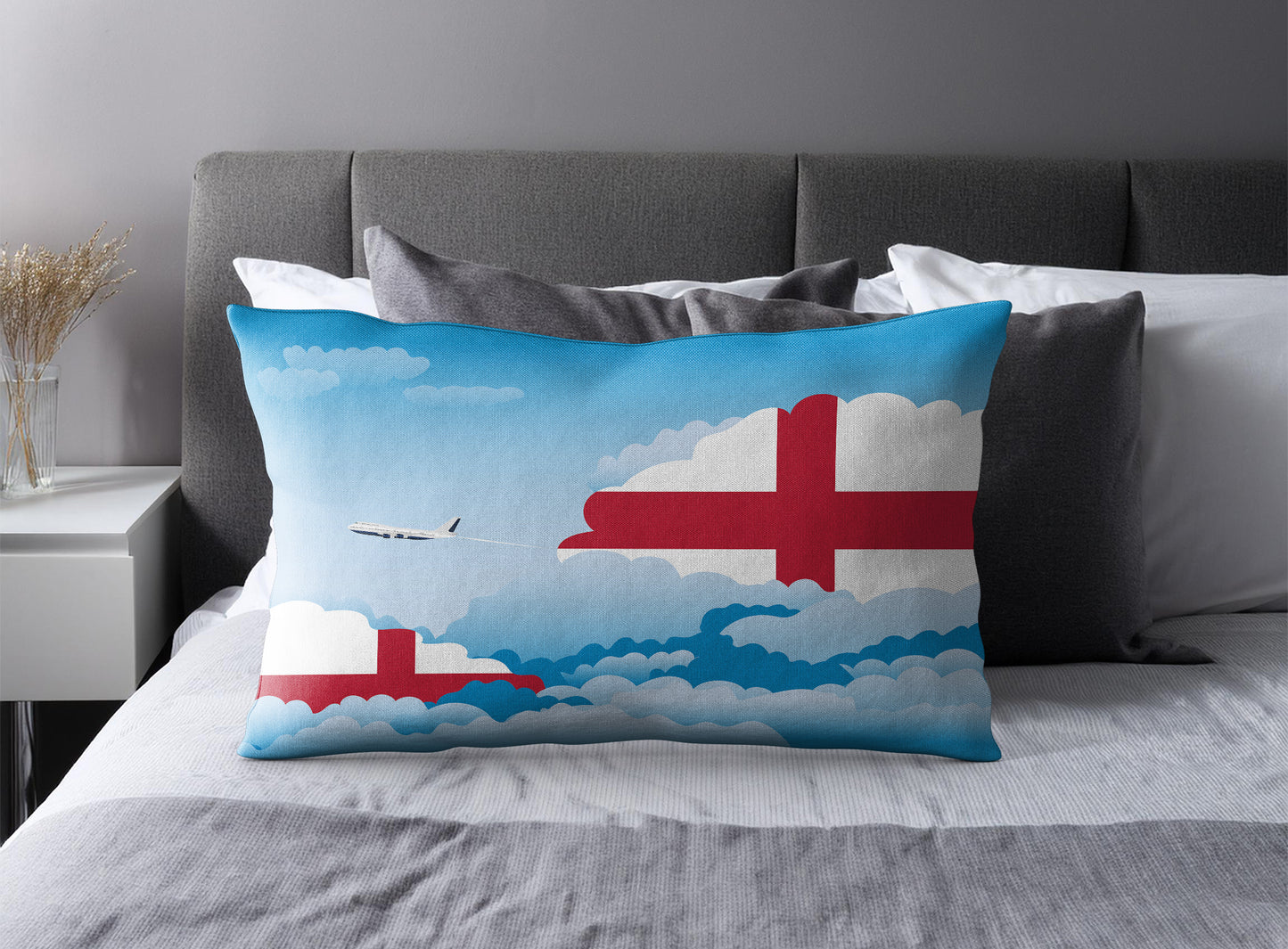 England Day Clouds Pillow Case and Pillow Throw