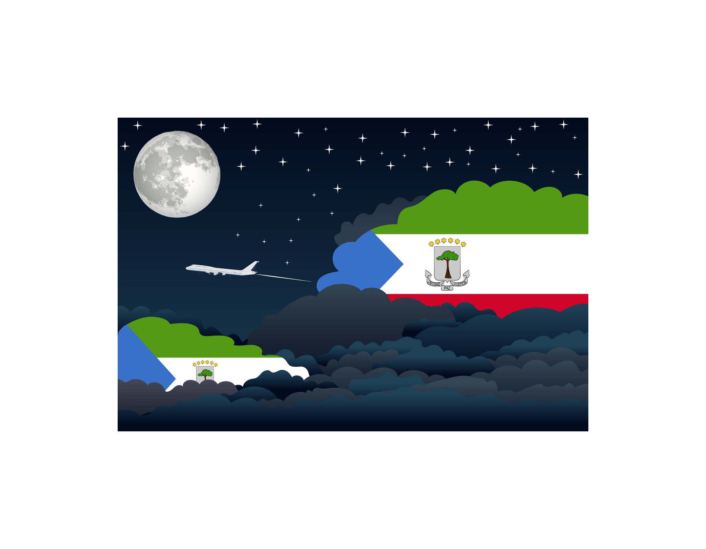 Equatorial Guinea Night Clouds Blankets & Throws | Premium Soft Blankets | City Posters Plus