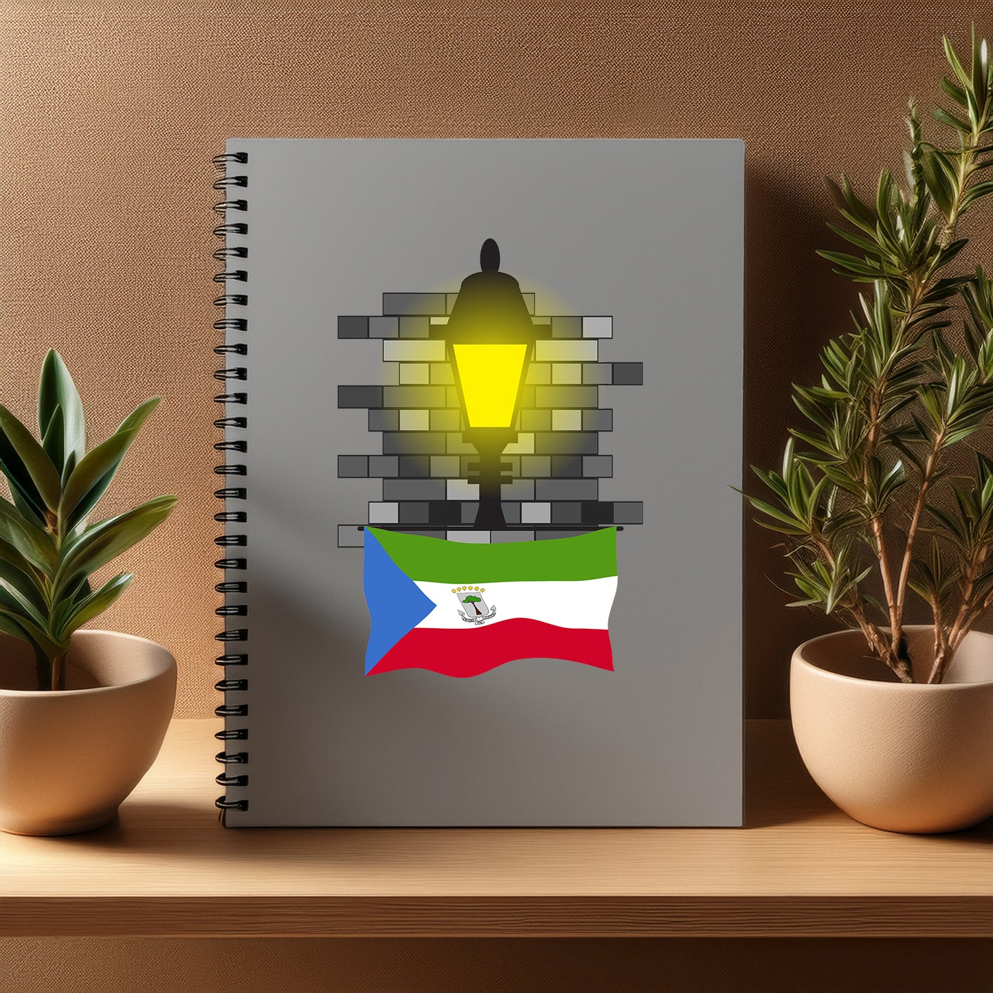 Equatorial Guinea Street Lamp Bricks Notebook