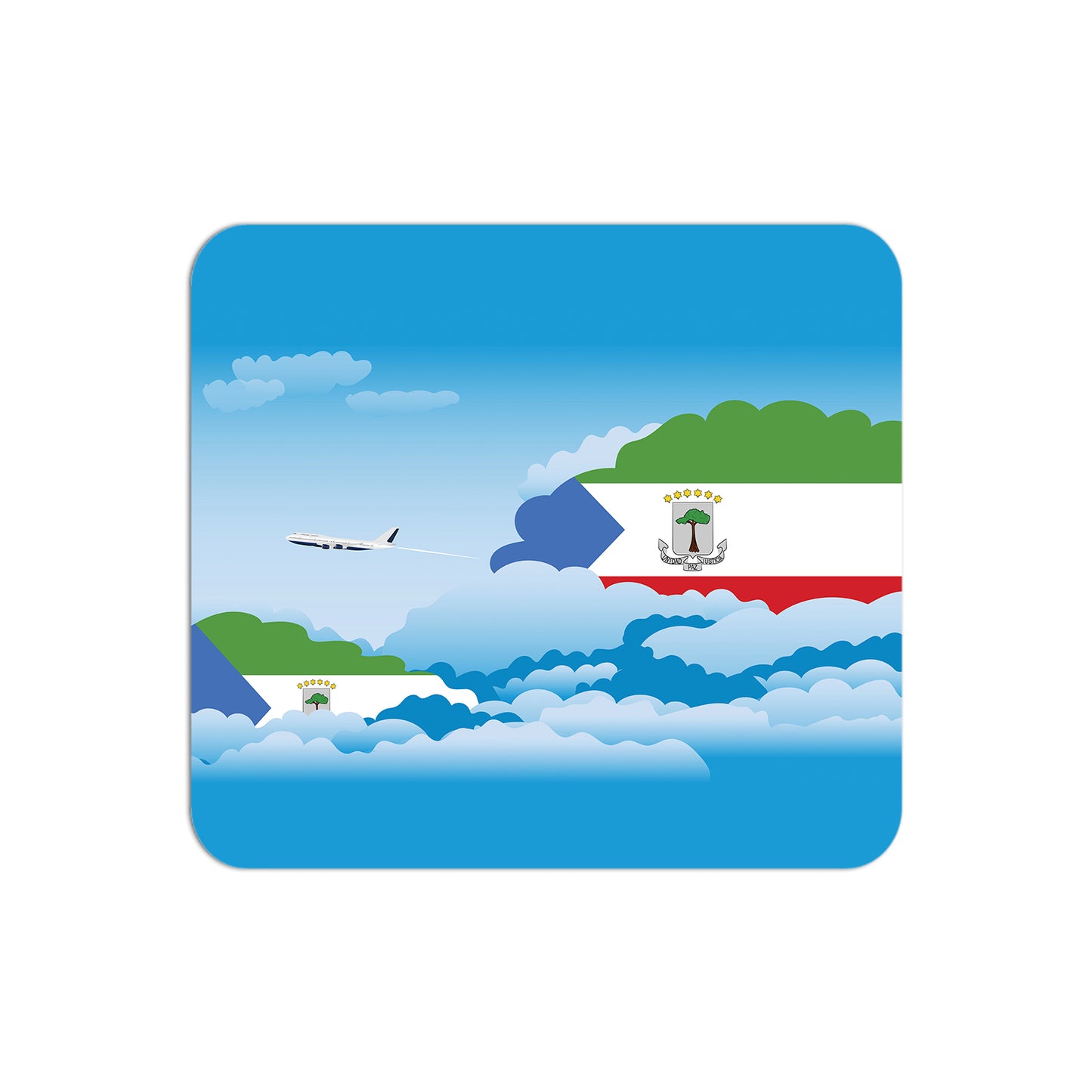 Equatorial Guinea Airplane Airport Flight Day Clouds Mousepad