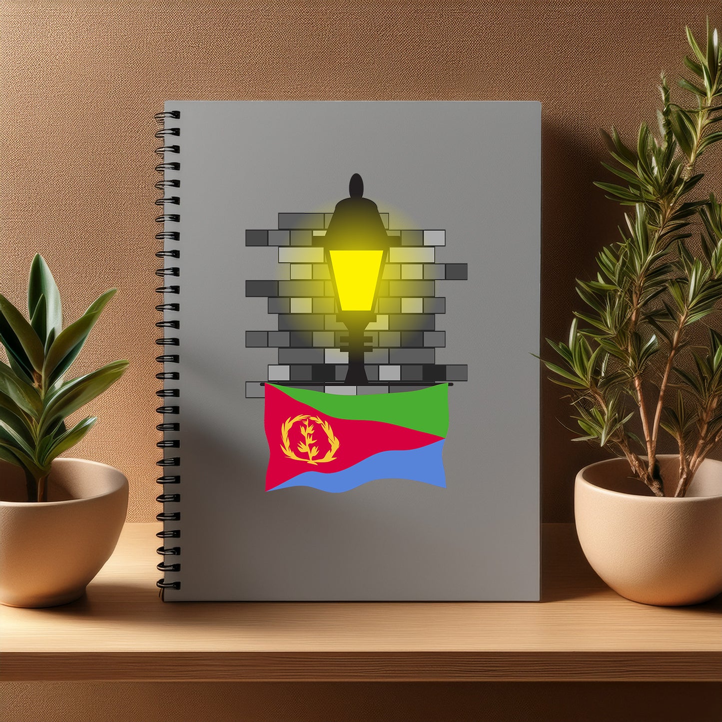 Eritrea Street Lamp Bricks Notebook