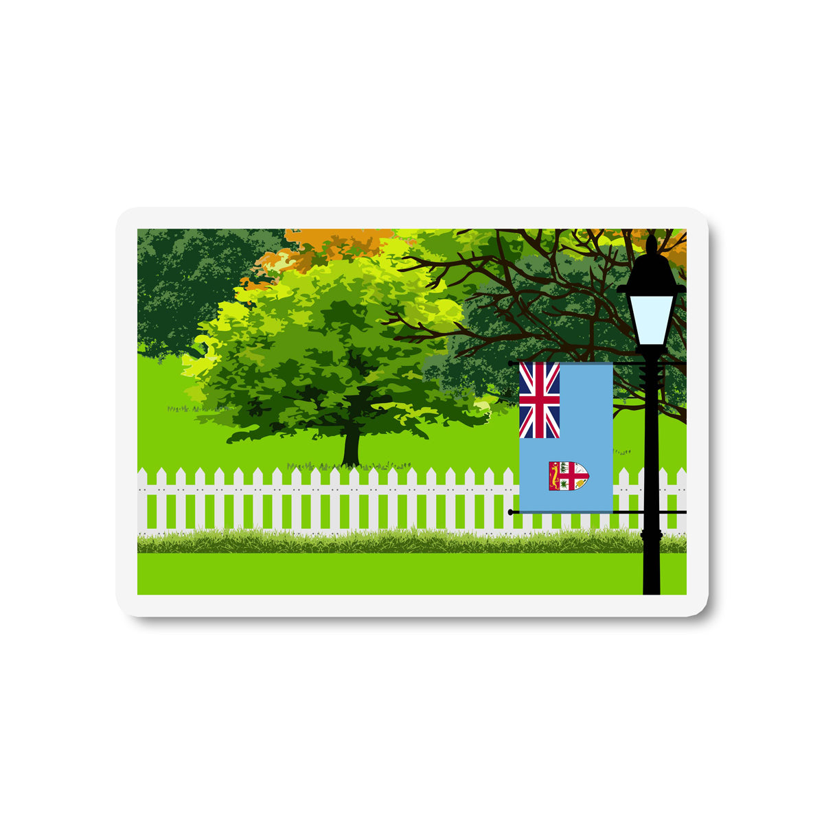 Fiji Trees Street Lamp Fridge Magnet