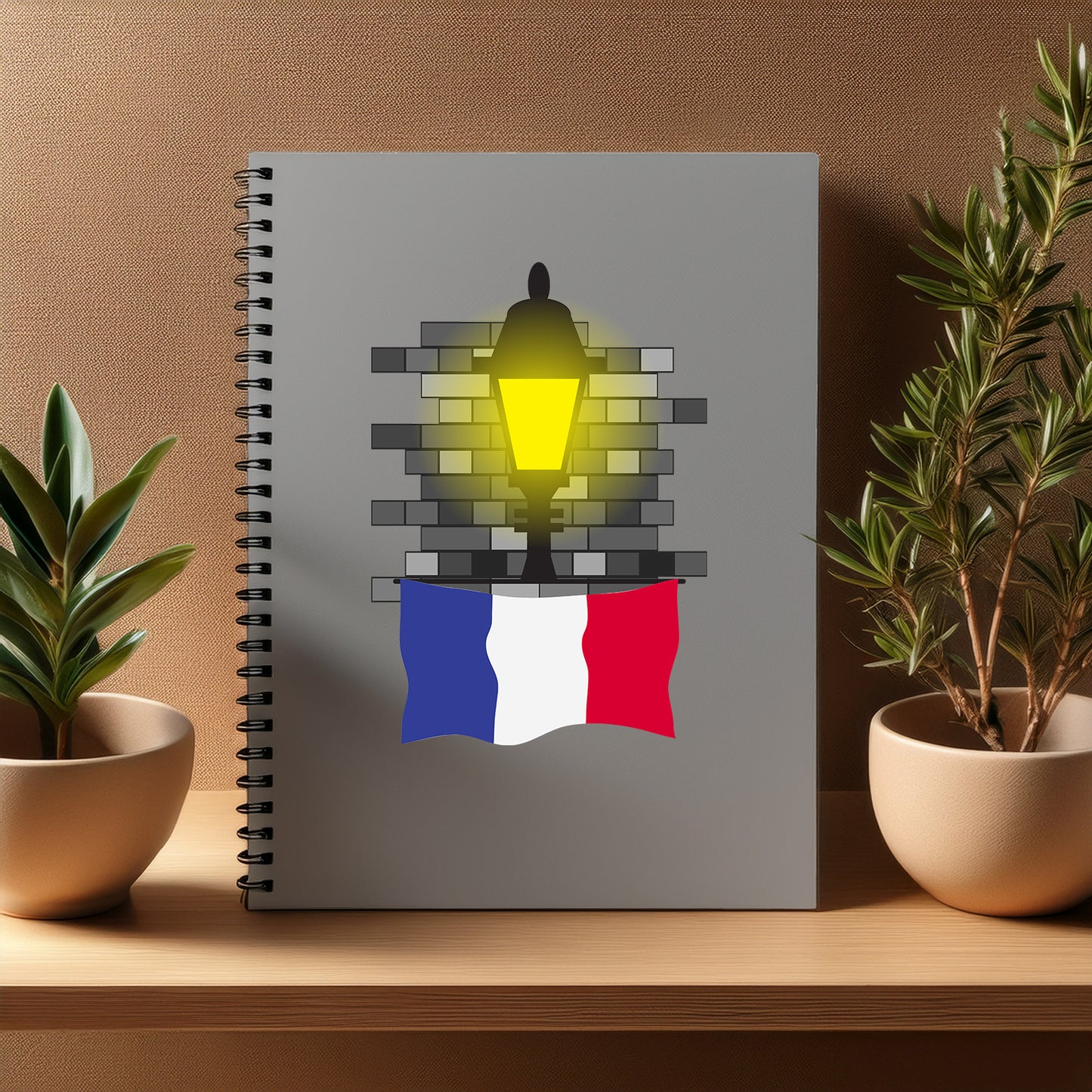 France Street Lamp Bricks Notebook