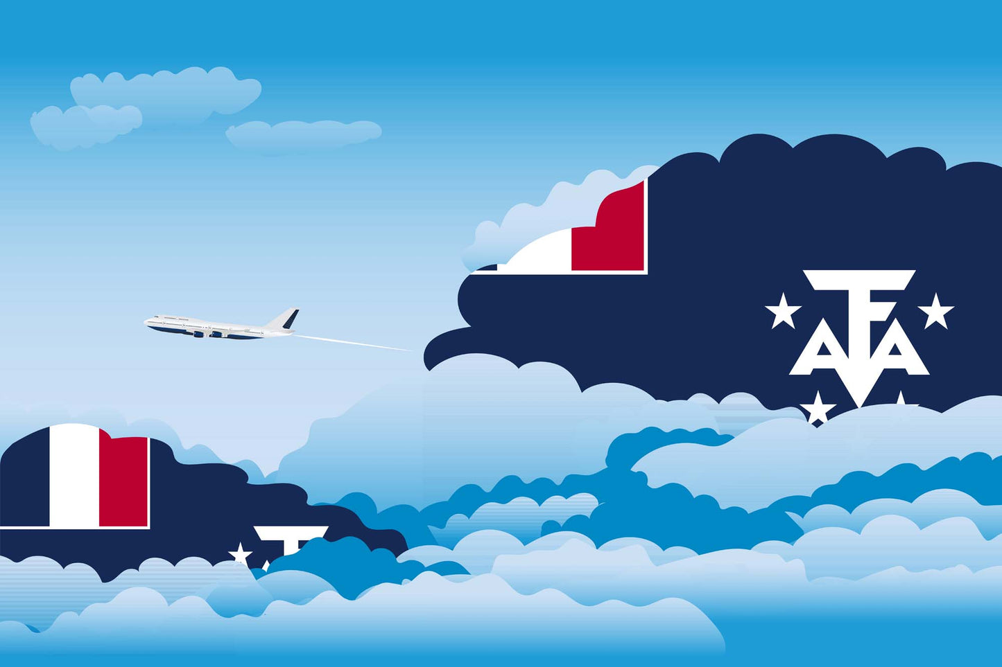French Southern Case and Antarctic Lands Day Clouds Blankets & Throws | Soft Premium Blankets | City Posters Plus