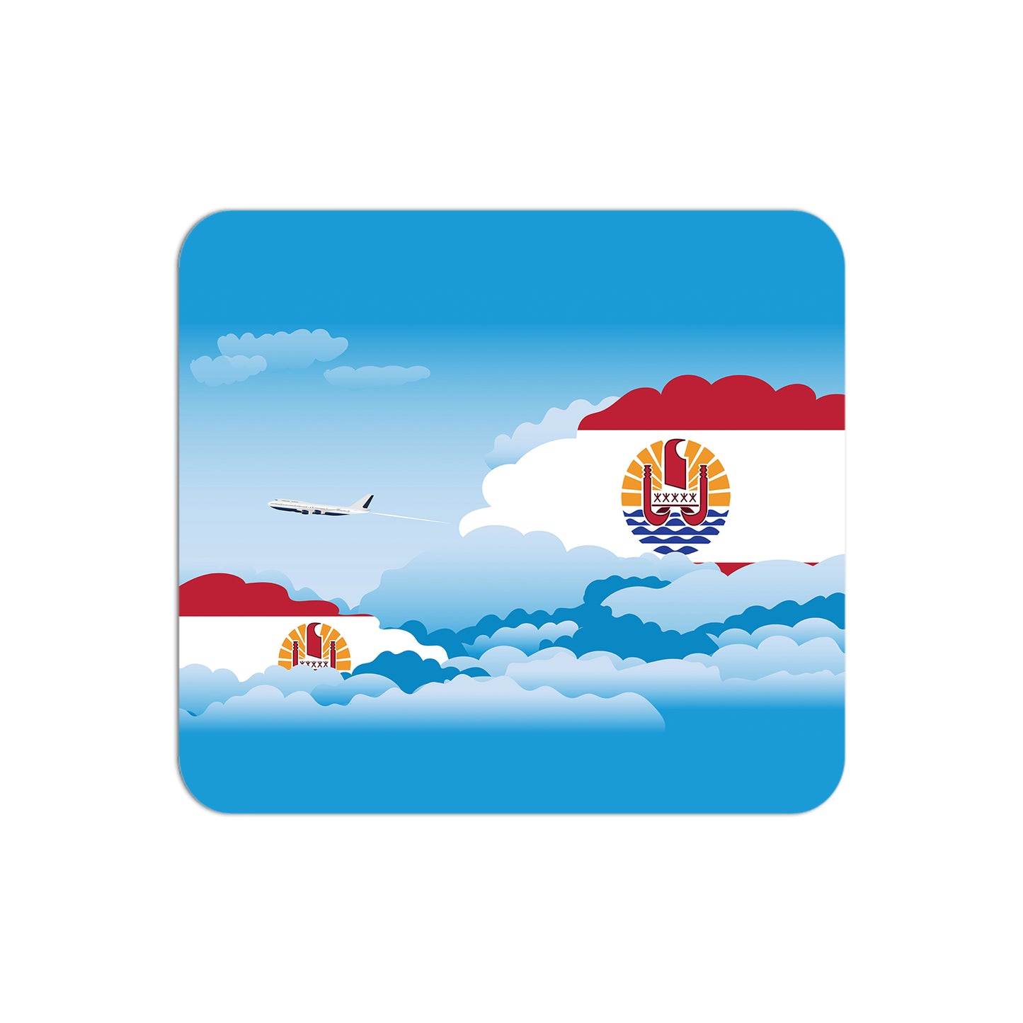 French Polynesia Airplane Airport Flight Day Clouds Mousepad
