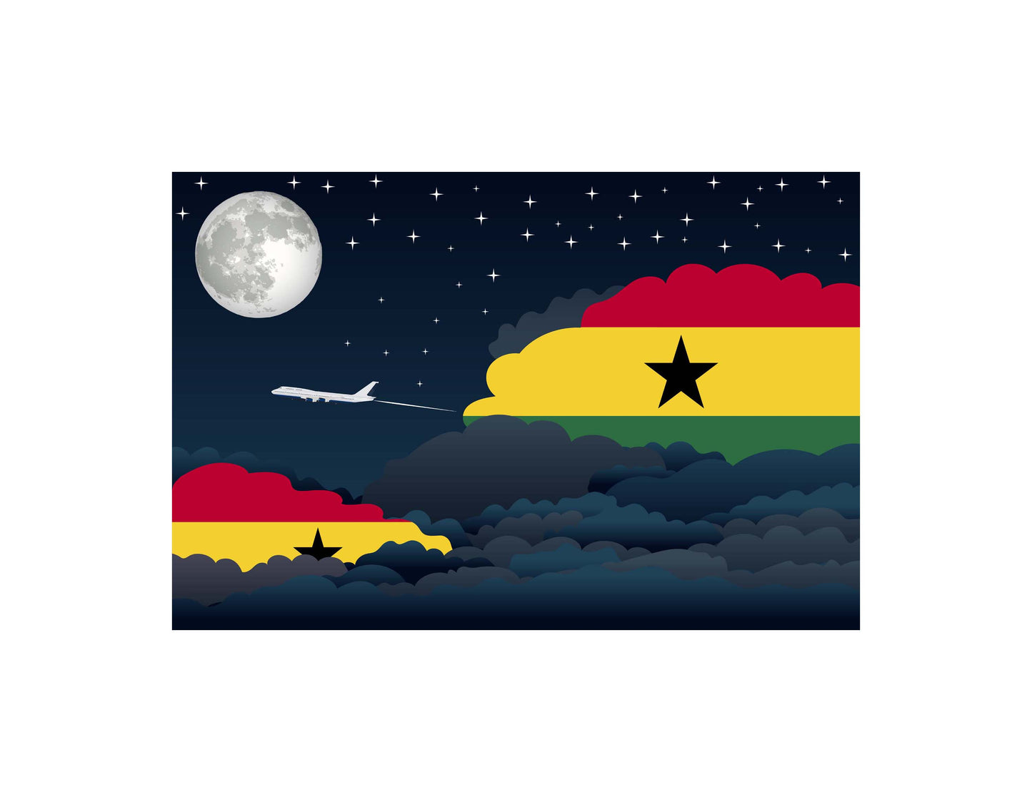 Ghana Night Clouds Blankets & Throws | Premium Soft Blankets | City Posters Plus