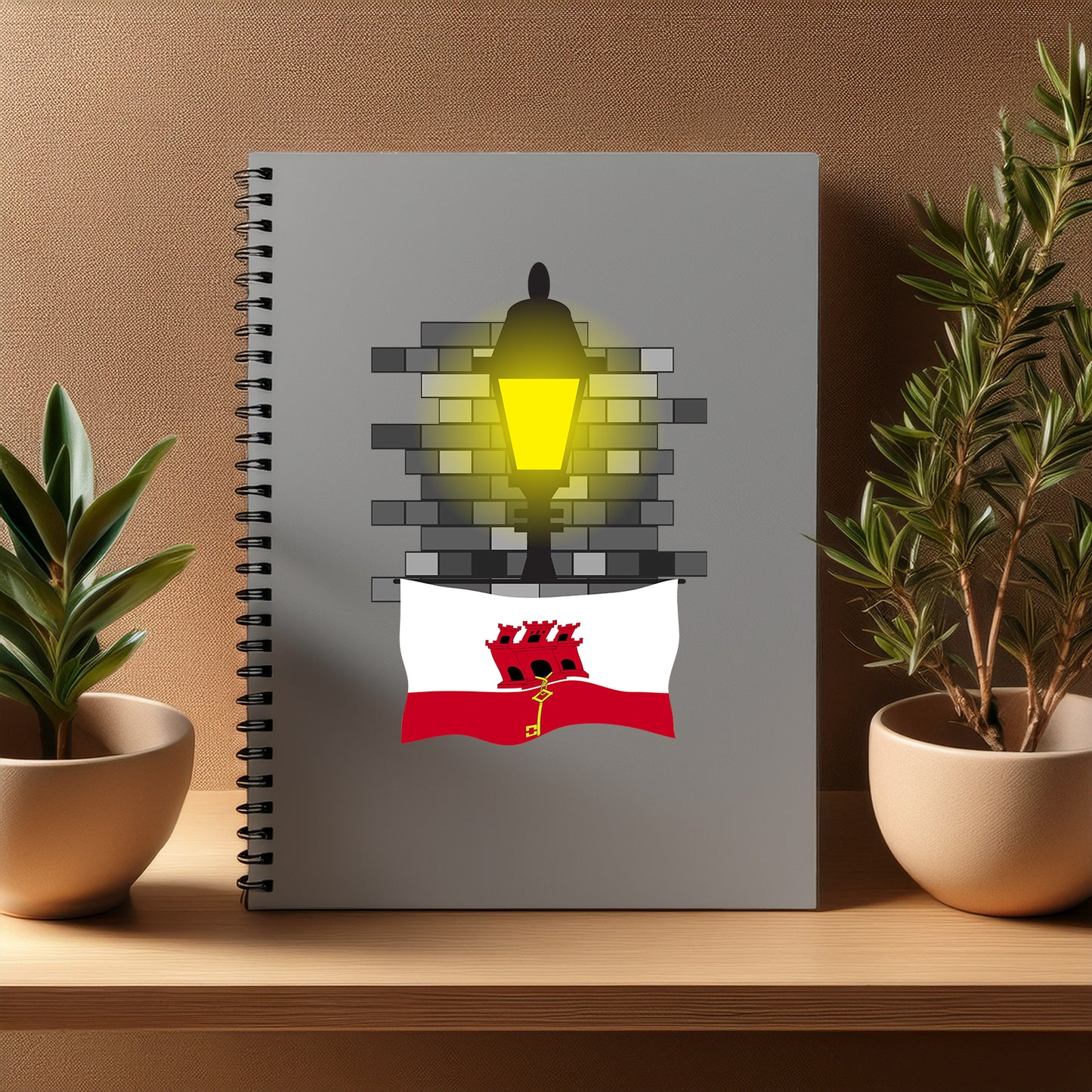 Gibraltar Street Lamp Bricks Notebook