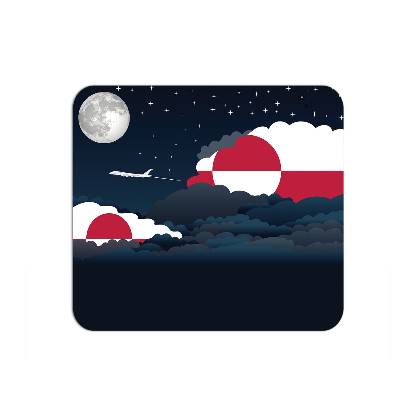 Greenland Airplane Airport Flight Night Clouds Mousepad