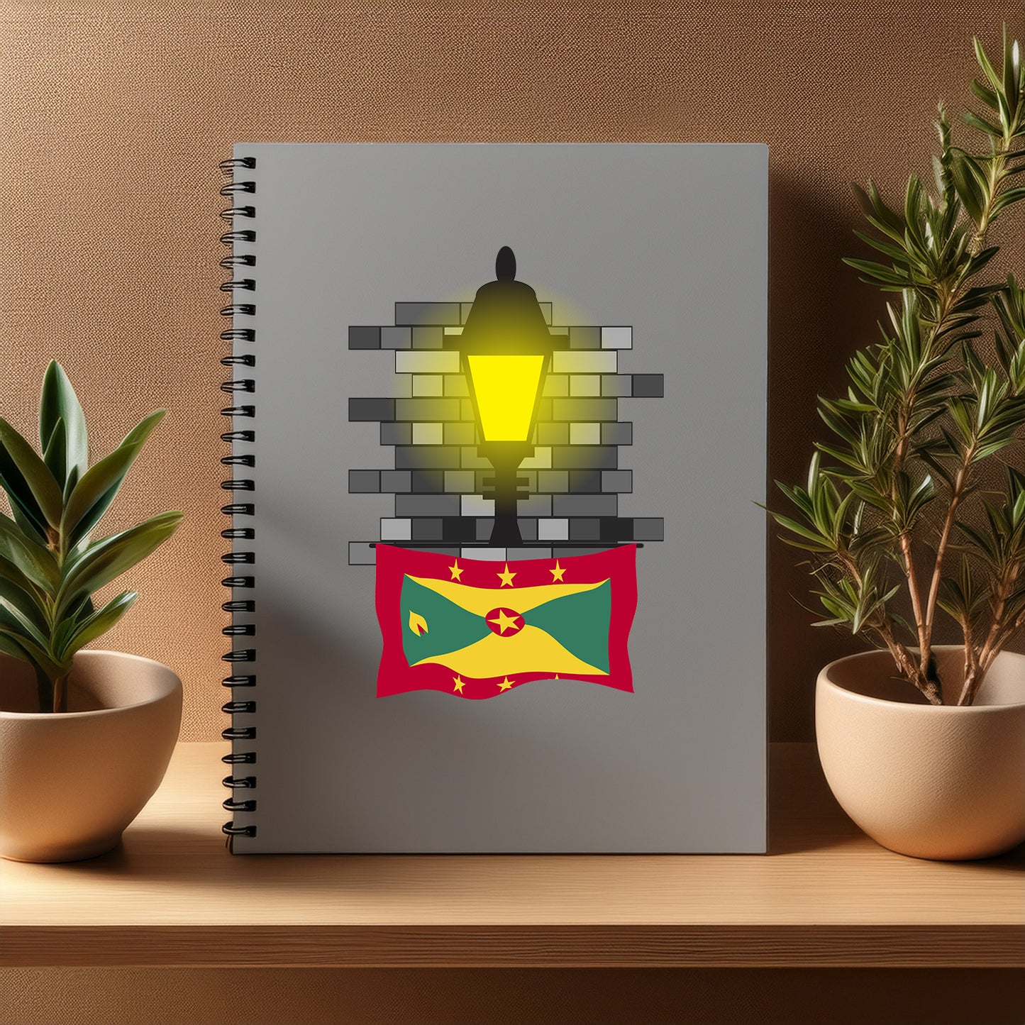 Grenada Street Lamp Bricks Notebook