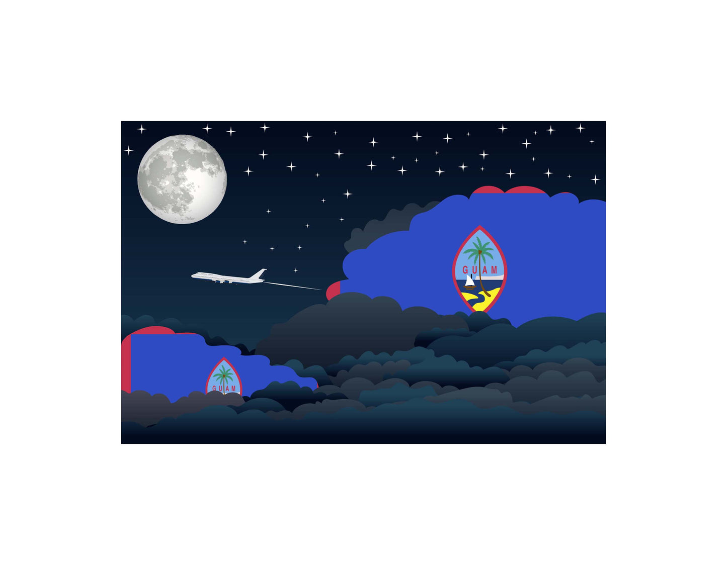Guam Night Clouds Blankets & Throws | Premium Soft Blankets | City Posters Plus