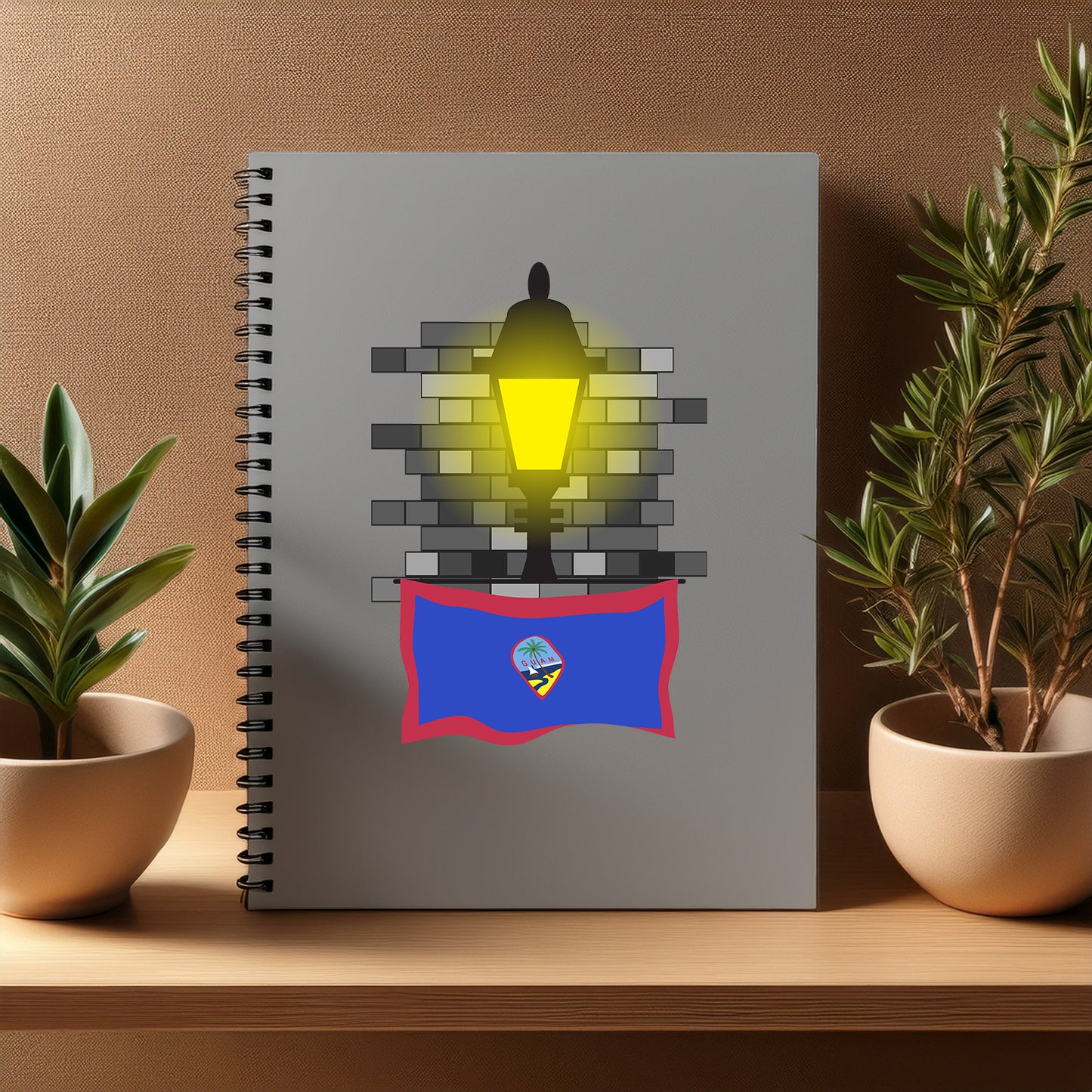 Guam Street Lamp Bricks Notebook